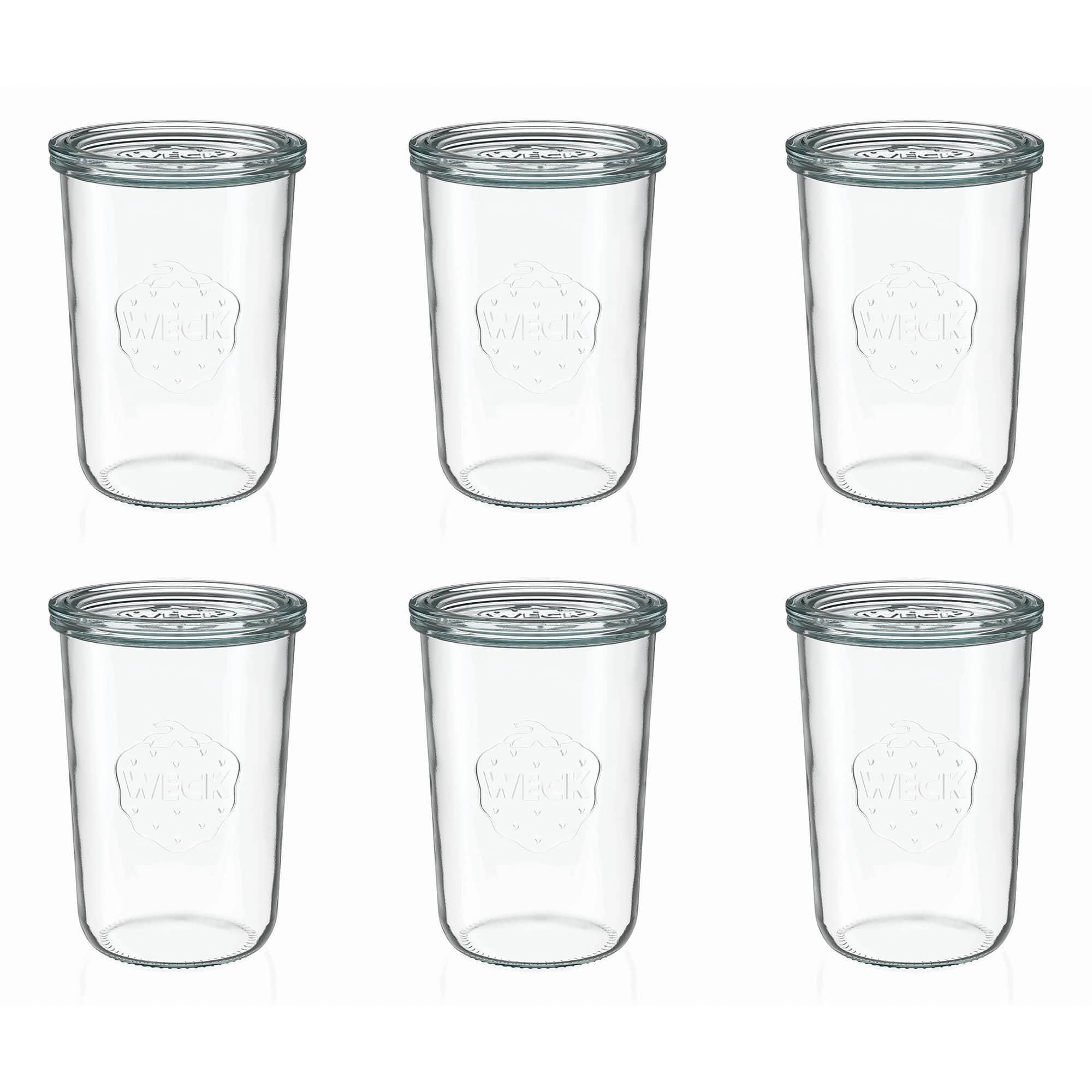 6x 850 ml WECK-sturzgas med glaslåg RR 100