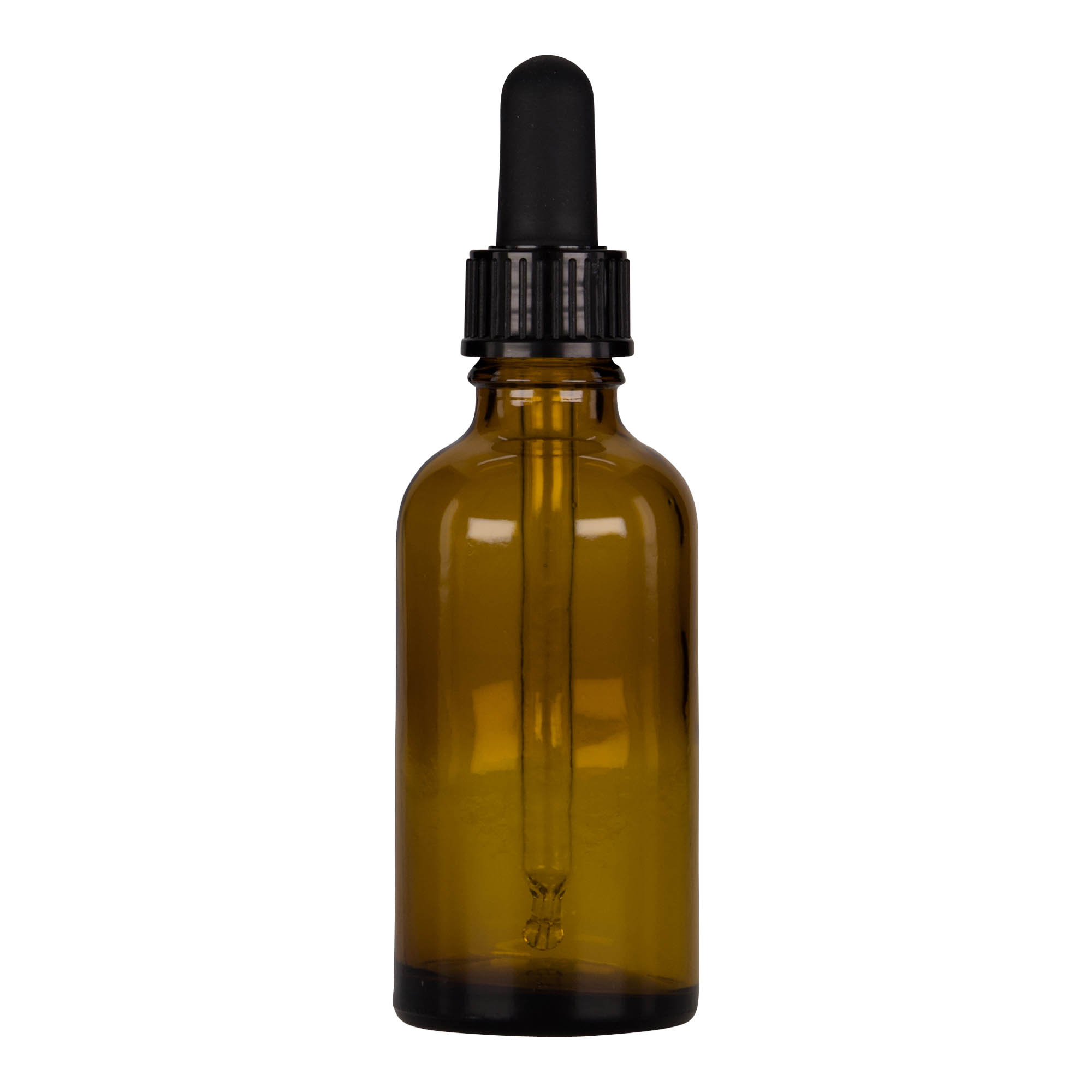 50 ml pipetteflaske medicin, glas, brun-sort, munding: DIN 18