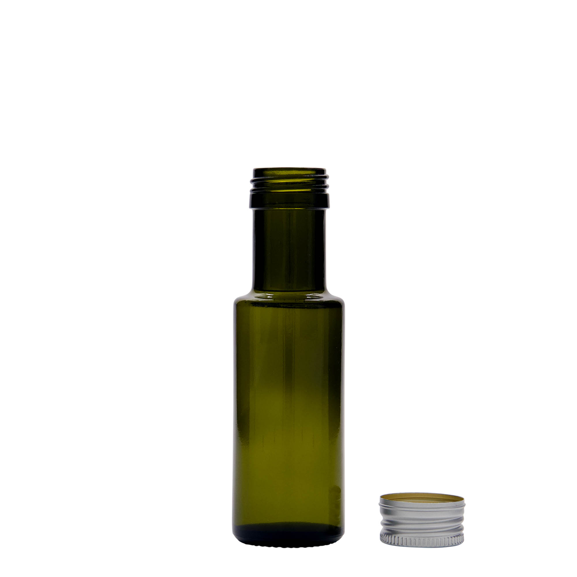 100 ml glasflaske »Dorica«, antikgrøn, åbning: PP 31,5