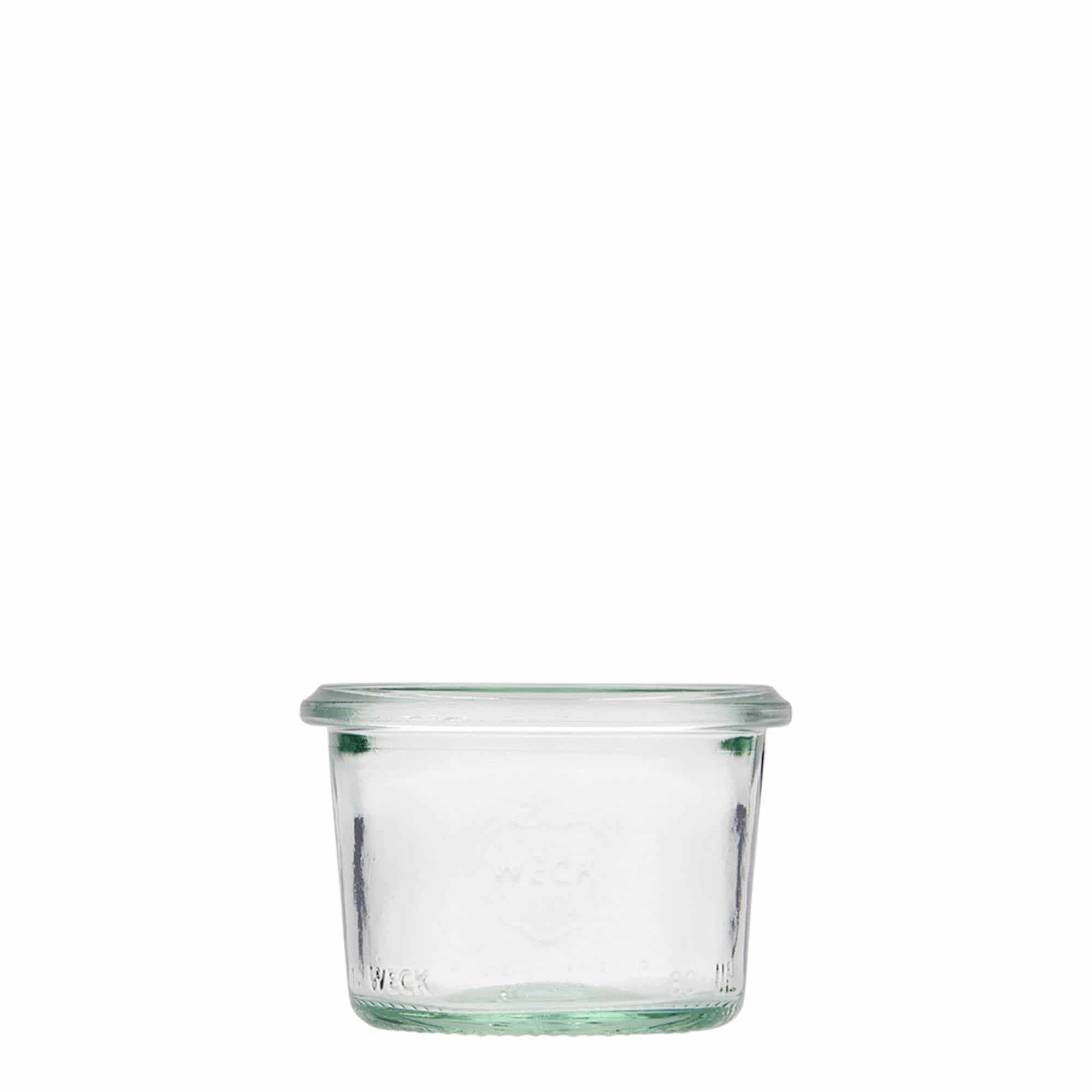 80 ml cylindrisk WECK-sylteglas, åbning: Rund kant 80 ml cylindrisk WECK-sylteglas, åbning: Rund kant