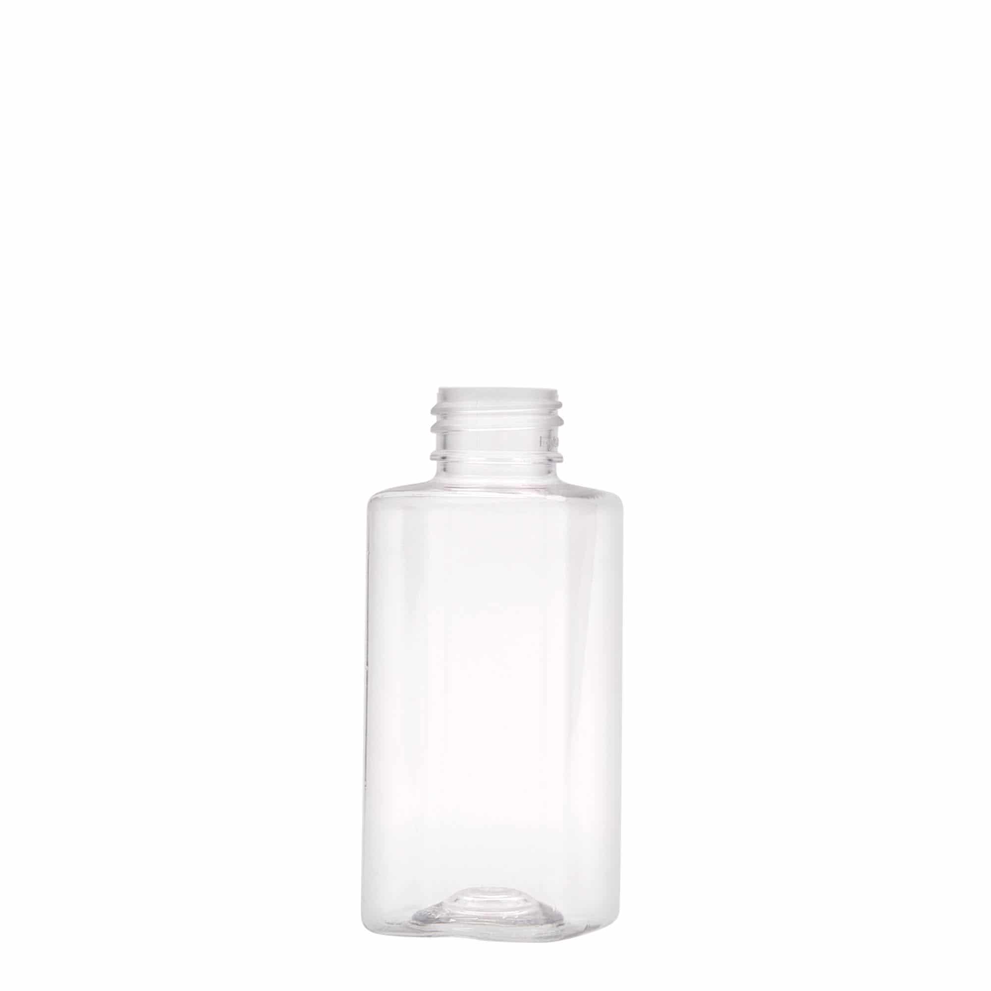 100 ml PET-flaske 'Karl', kvadratisk, plast, åbning: GPI 24/410