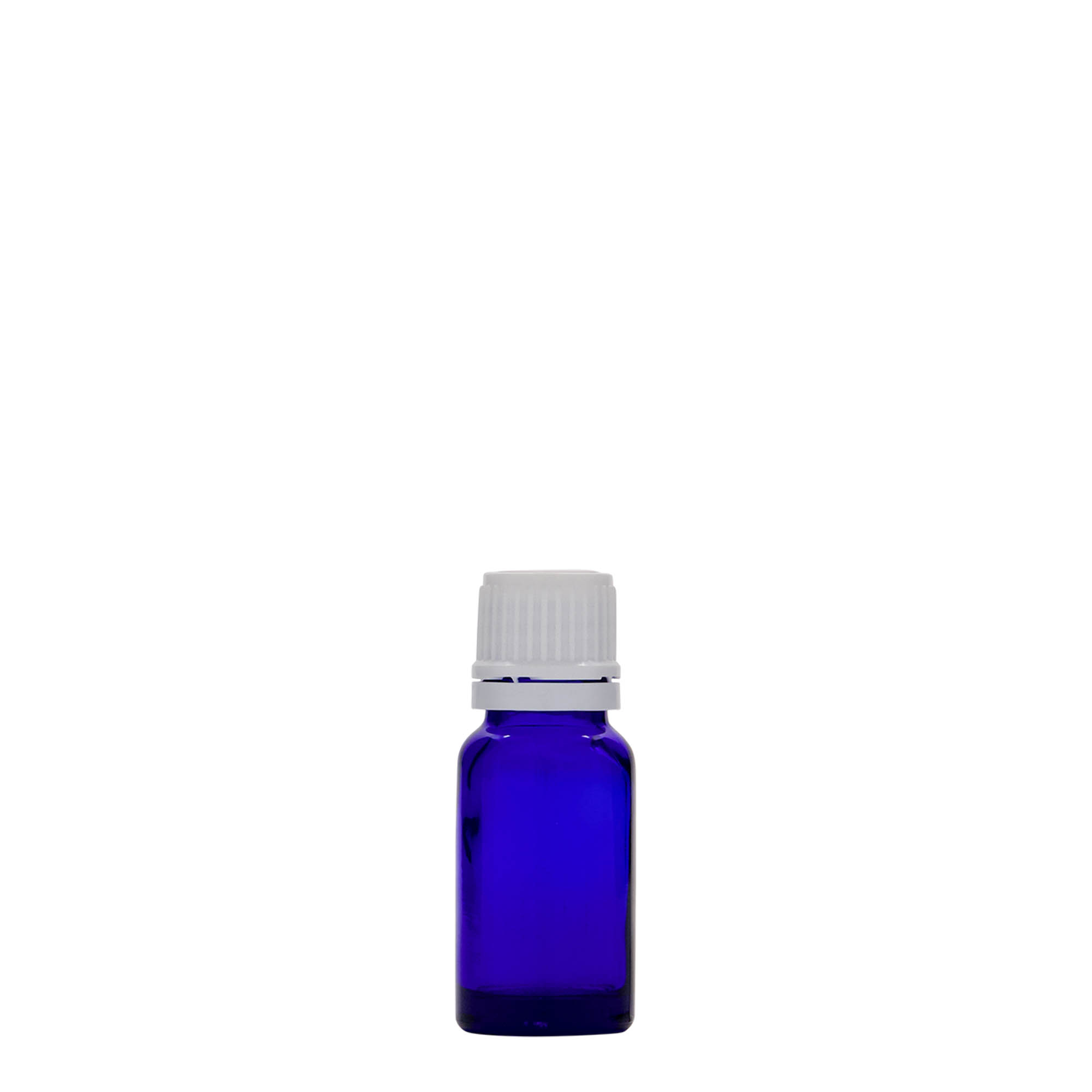 10 ml medicinflaske, glas, kongeblå, åbning: DIN 18