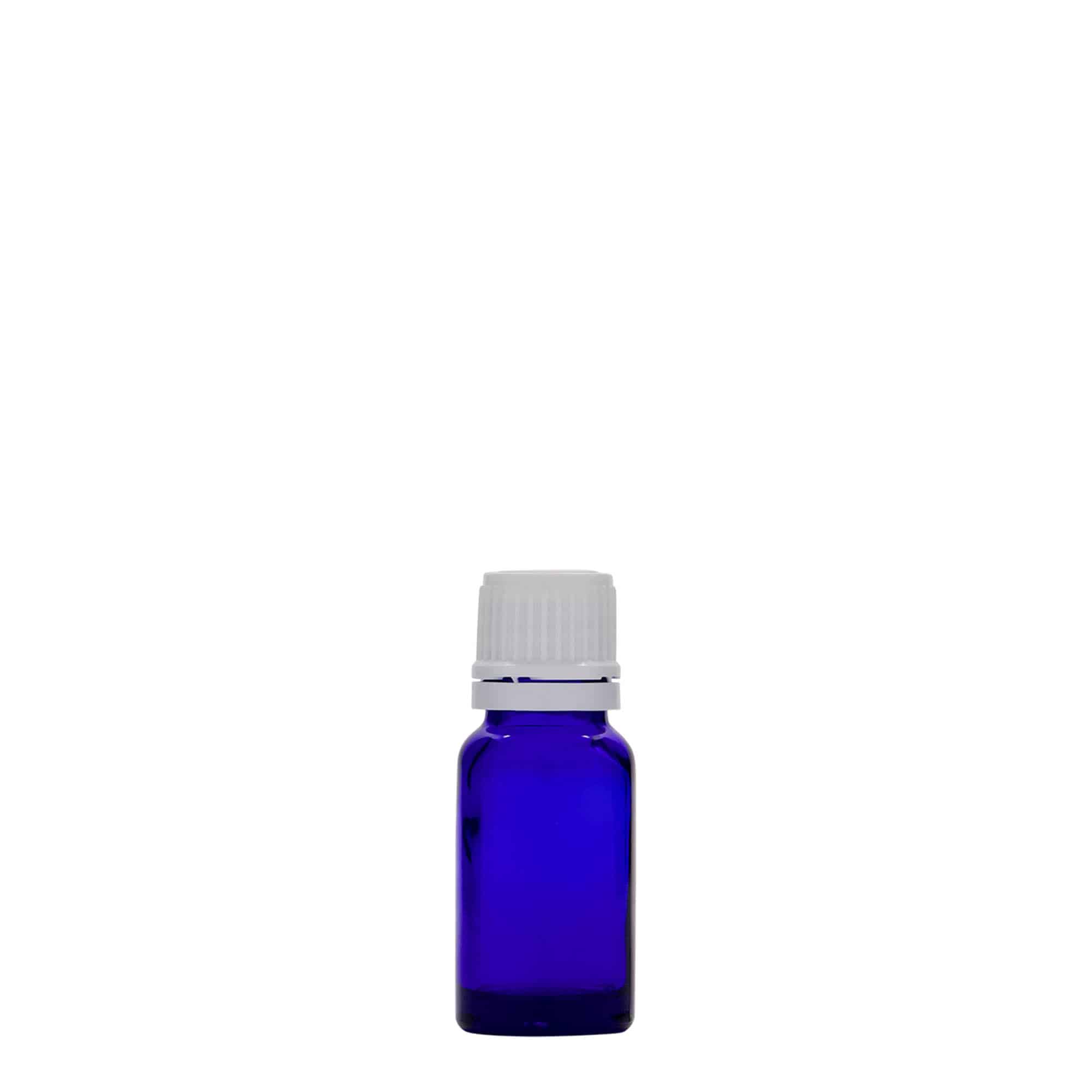 10 ml medicinflaske, glas, kongeblå, åbning: DIN 18