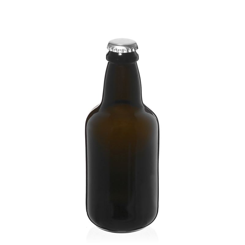 330 ml ølflaske 'Era', glas, antikgrøn, åbning: kapsel