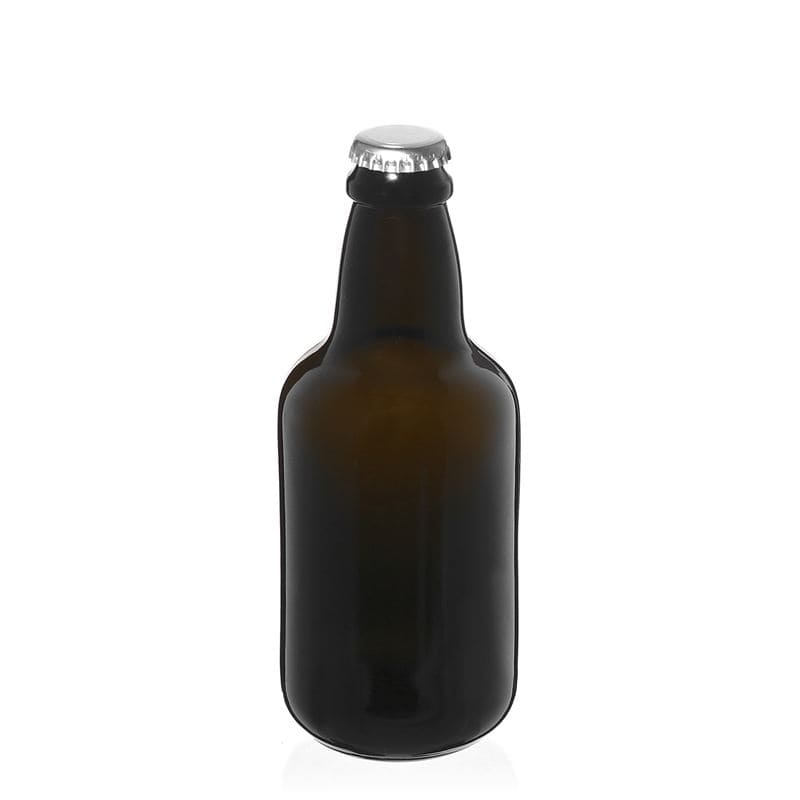 330 ml ølflaske 'Era', glas, antikgrøn, åbning: kapsel