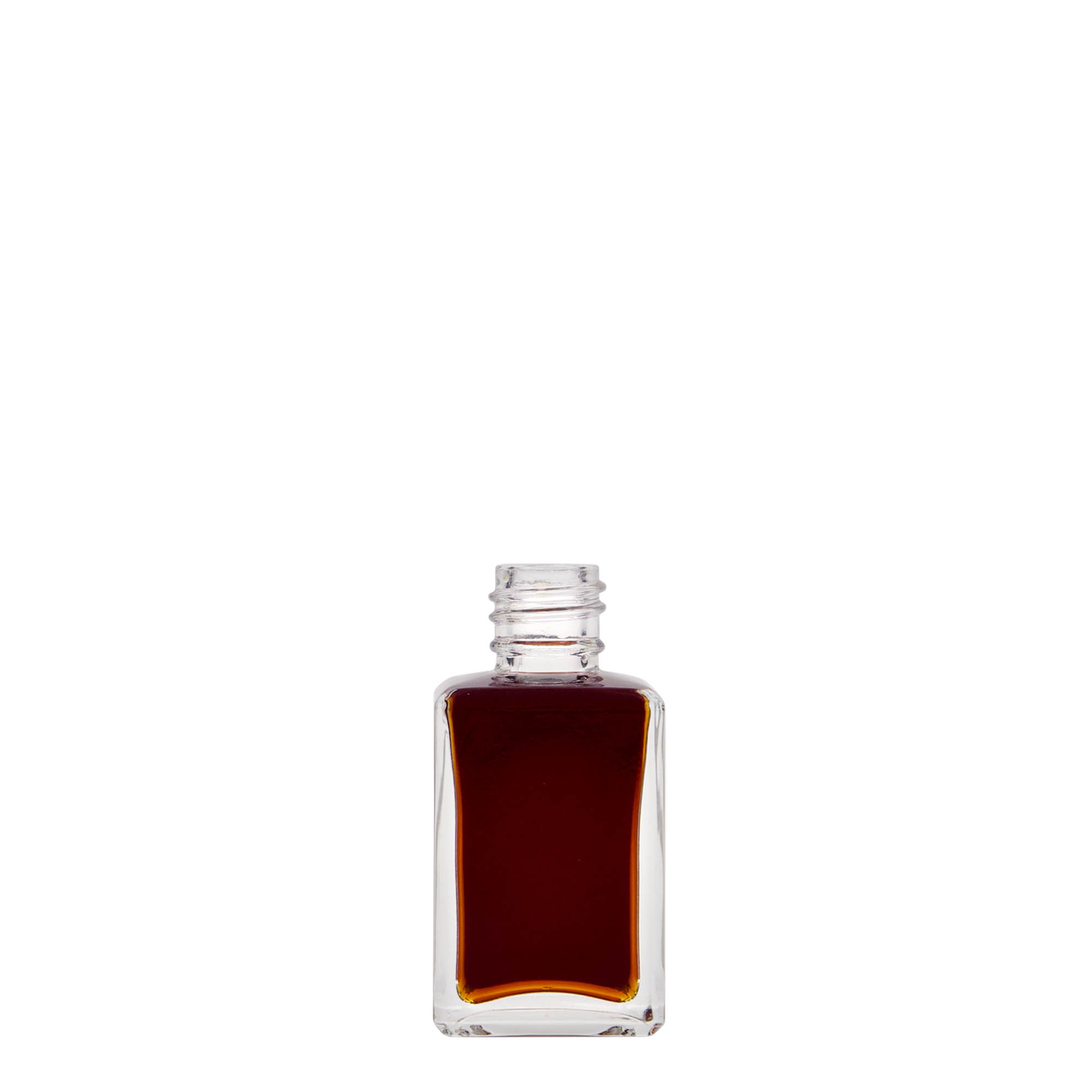 30 ml glasflaske »Tamme«, firkantet, åbning: PP 18
