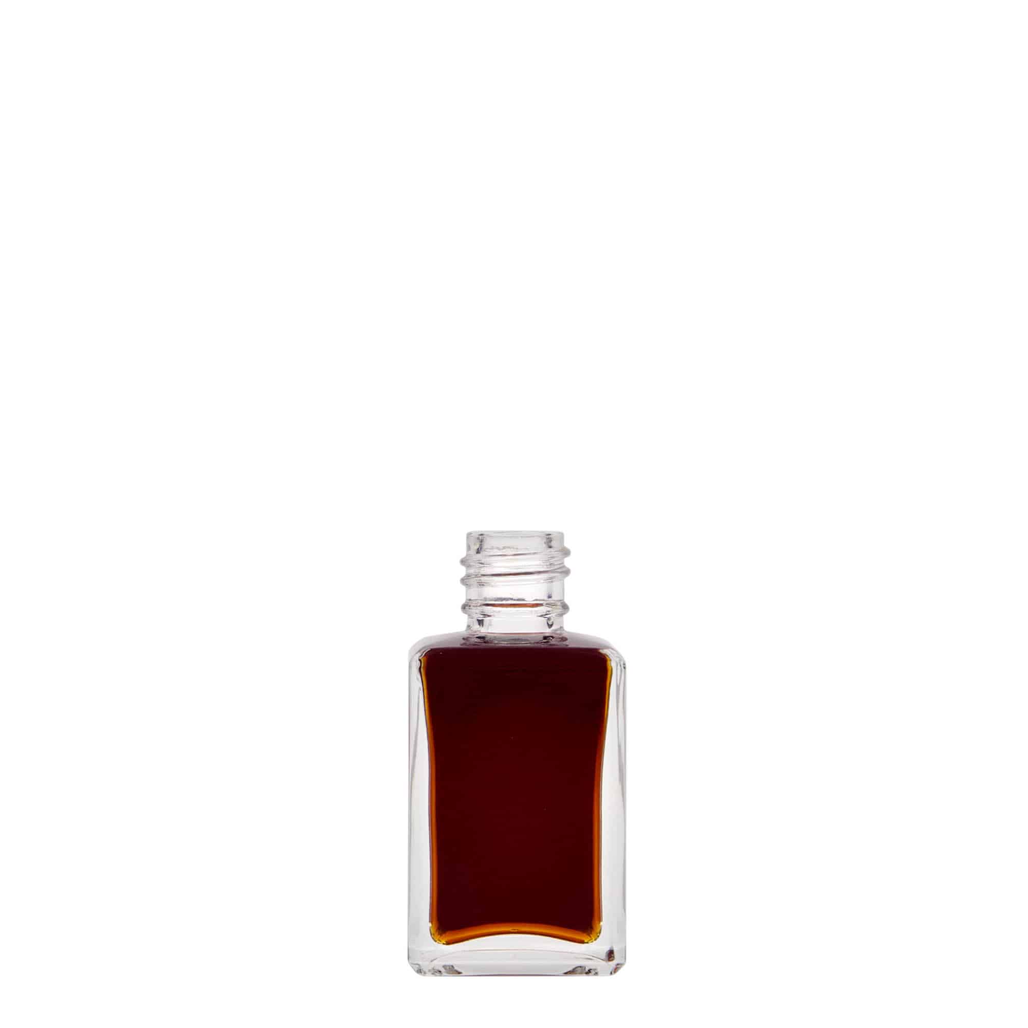 30 ml glasflaske »Tamme«, firkantet, åbning: PP 18