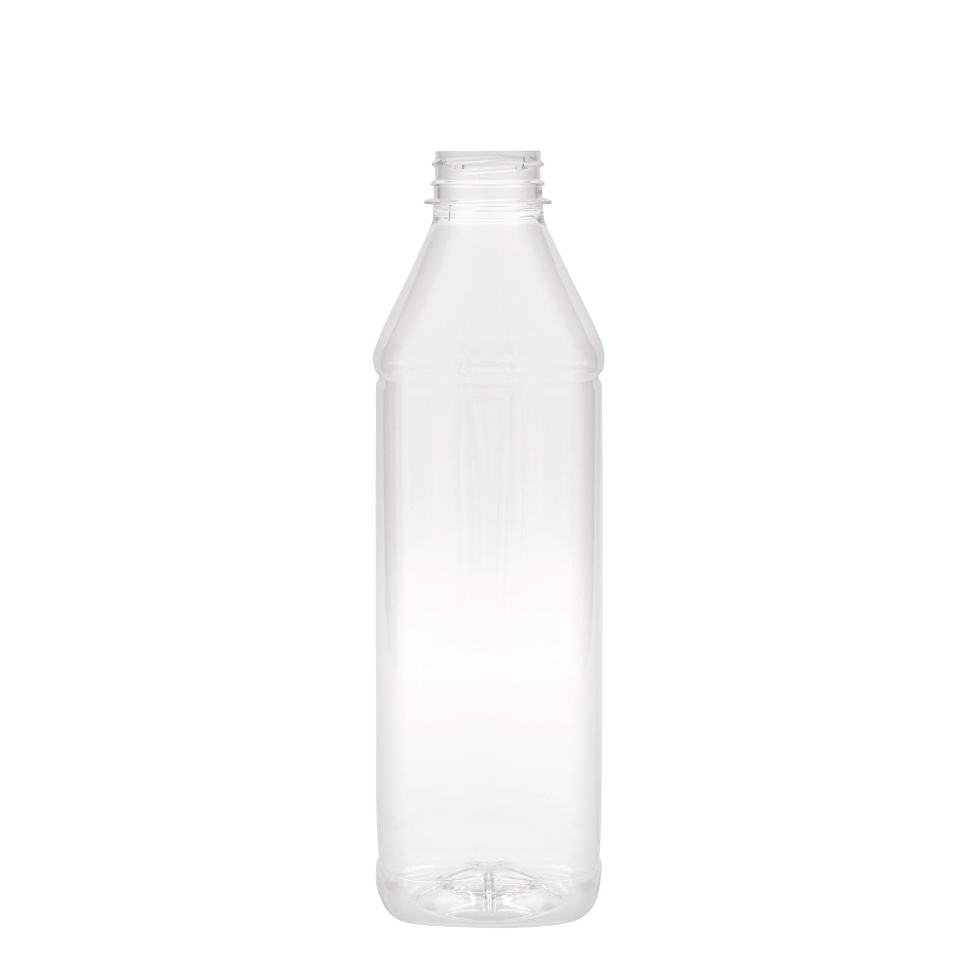 1.000 ml PET-flaske 'Milk and Juice Carré', kvadratisk, plast, åbning: 38 mm