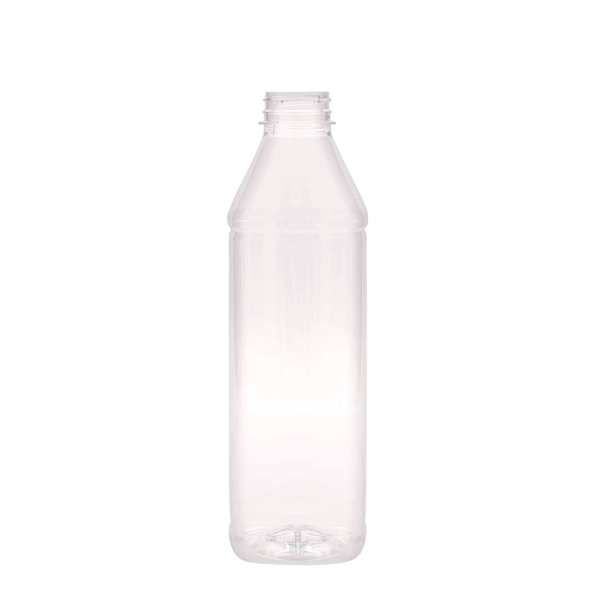 1.000 ml PET-flaske 'Milk and Juice Carré', kvadratisk, plast, åbning: 38 mm