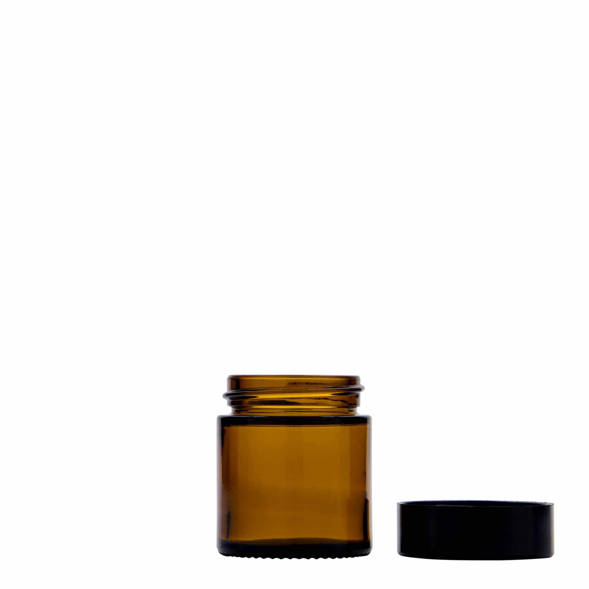 30 ml krukke 'Brown Line', glas, brun, åbning: skruelåg