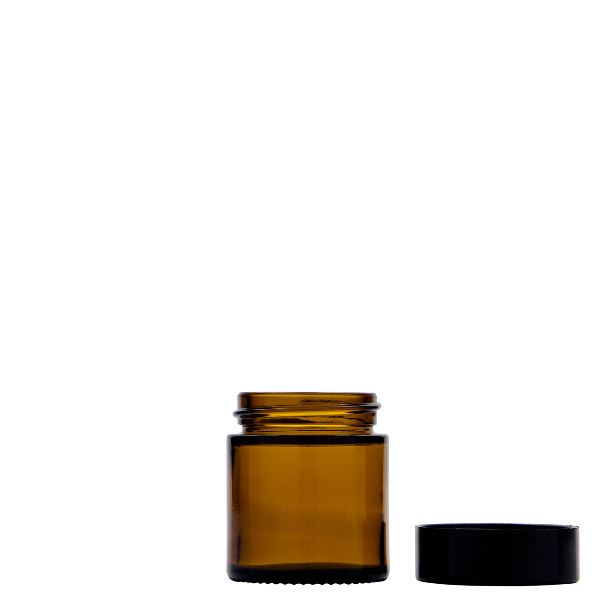 30 ml krukke »Brown Line«, glas, brun, åbning: skruelåg