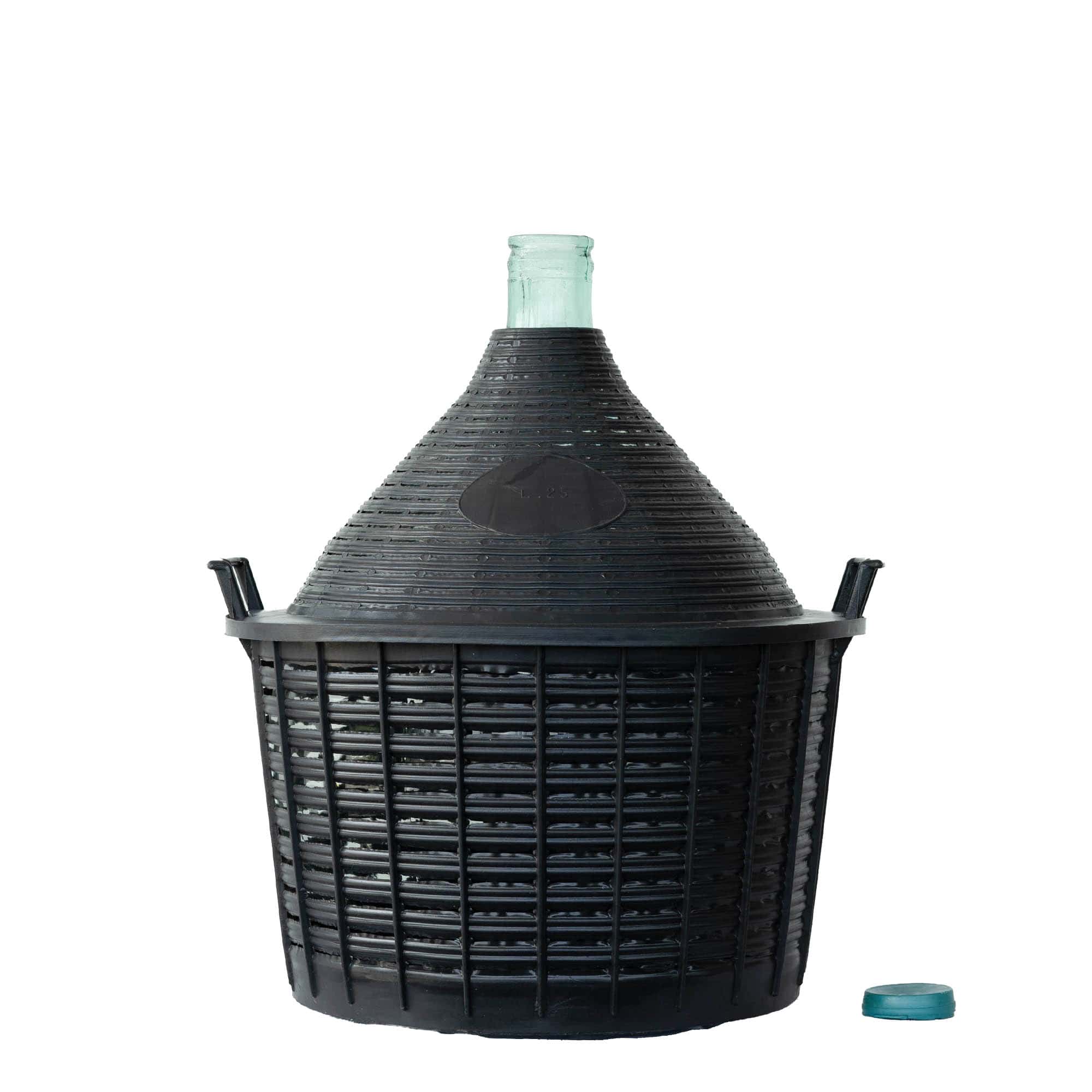 25 l ballonflaske med smal hals, glas, åbning: påklipsningslåg