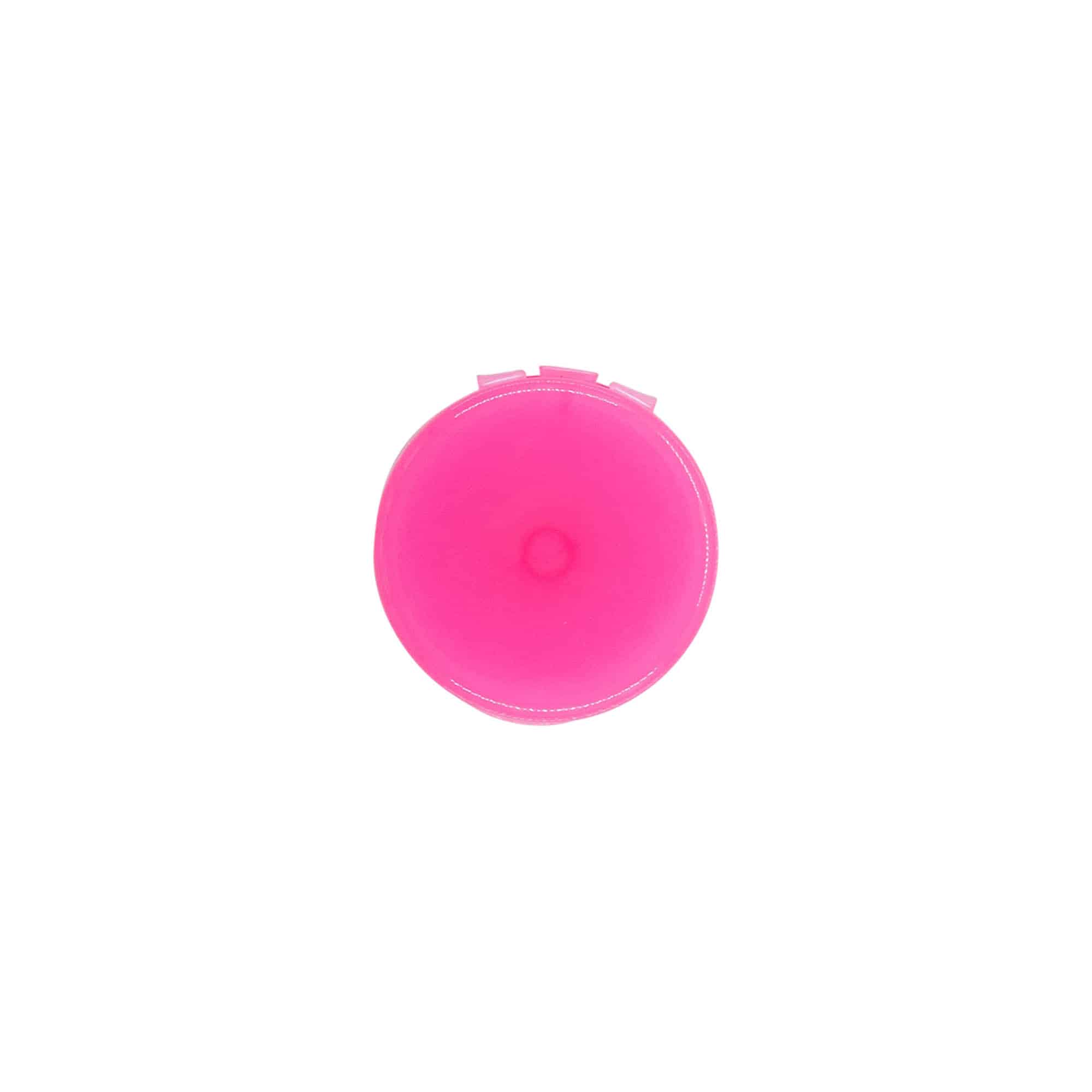 Skruelåg klaphængsel, PP-plast, pink, til åbning: 24/410