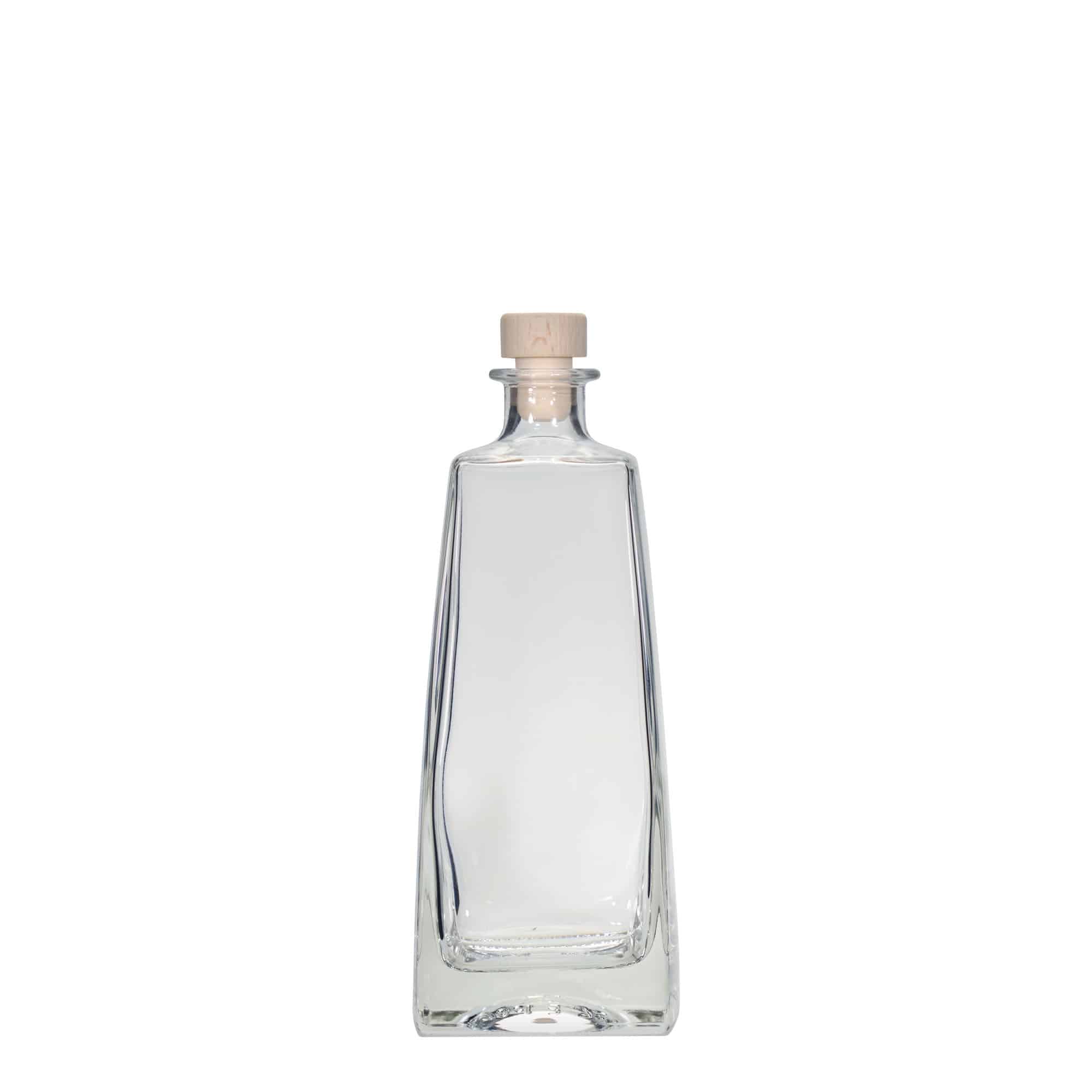 700 ml glasflaske 'Timmy', firkantet, åbning: Kork