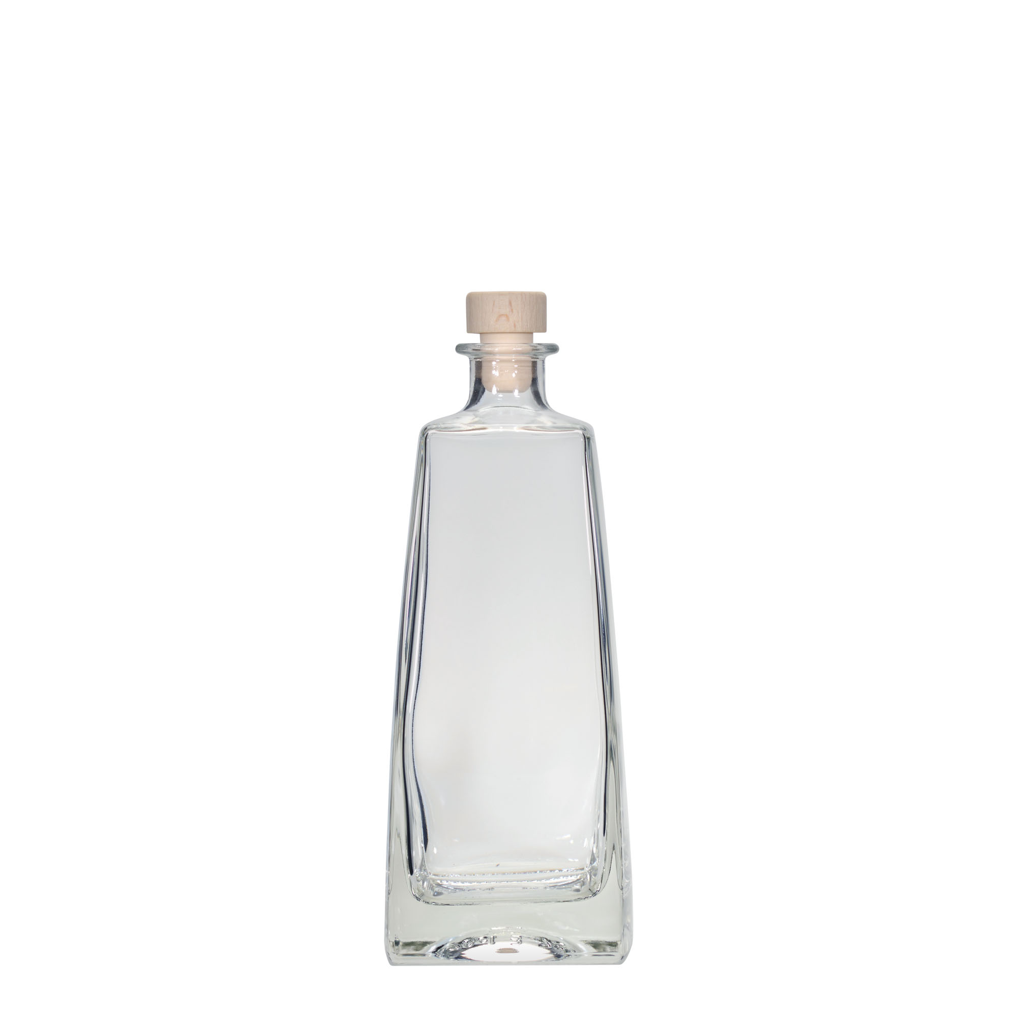 700 ml glasflaske 'Timmy', rektangulær, åbning: kork