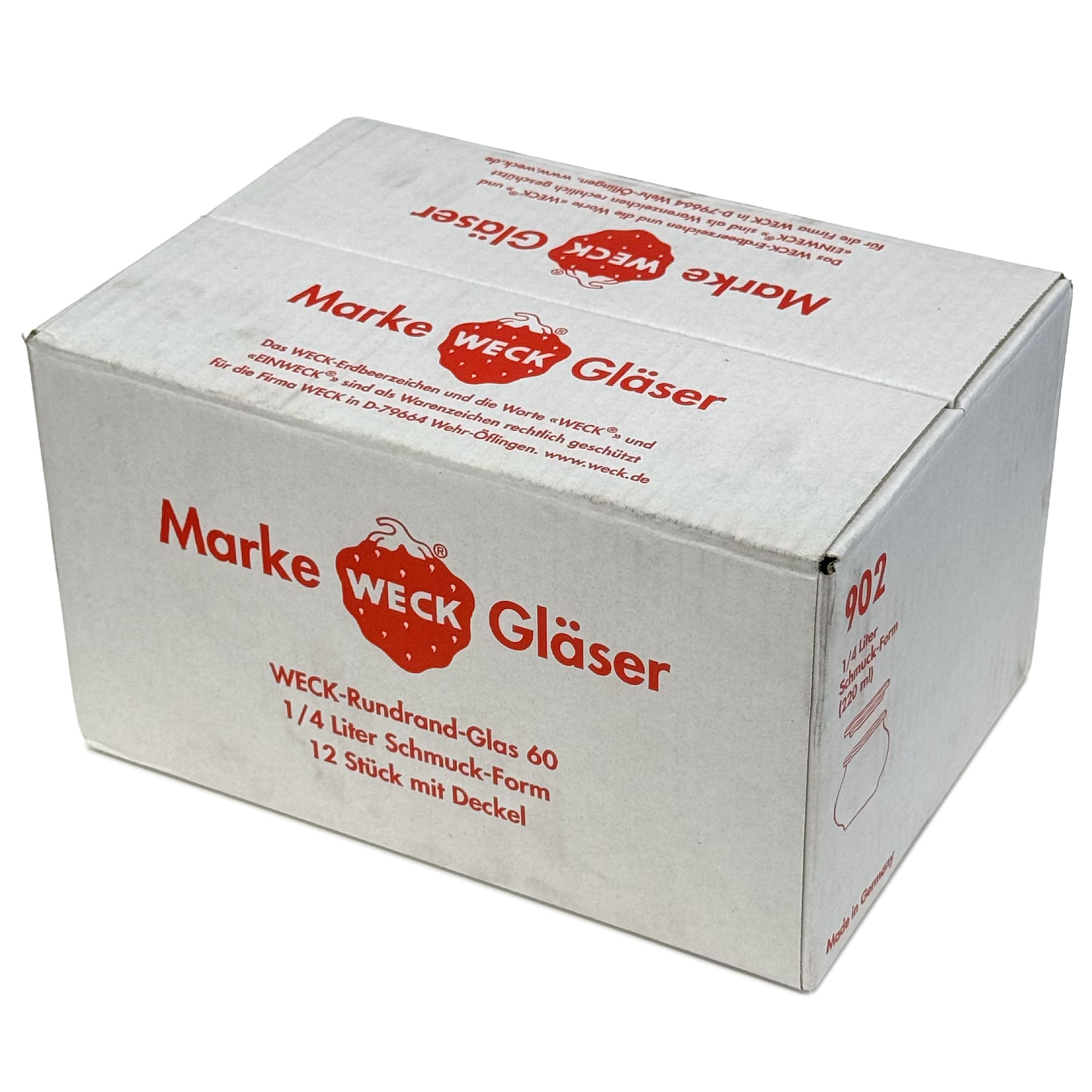 6x 220 ml WECK-smykkeglas med glaslåg RR 60