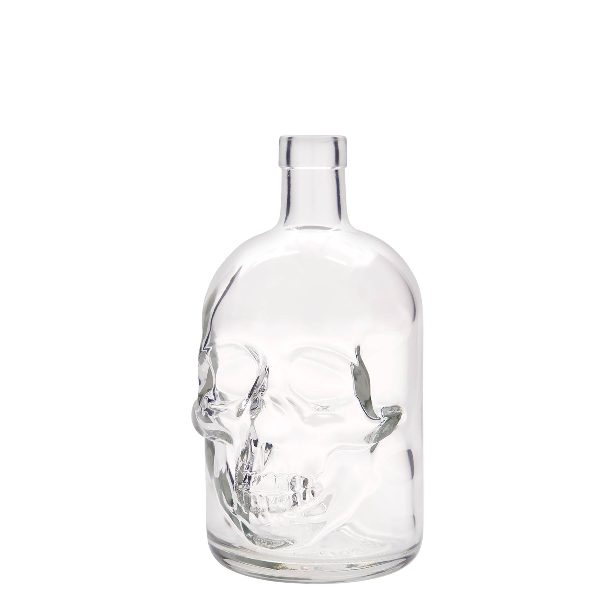 700 ml glasflaske »Dødningehoved«, åbning: kork