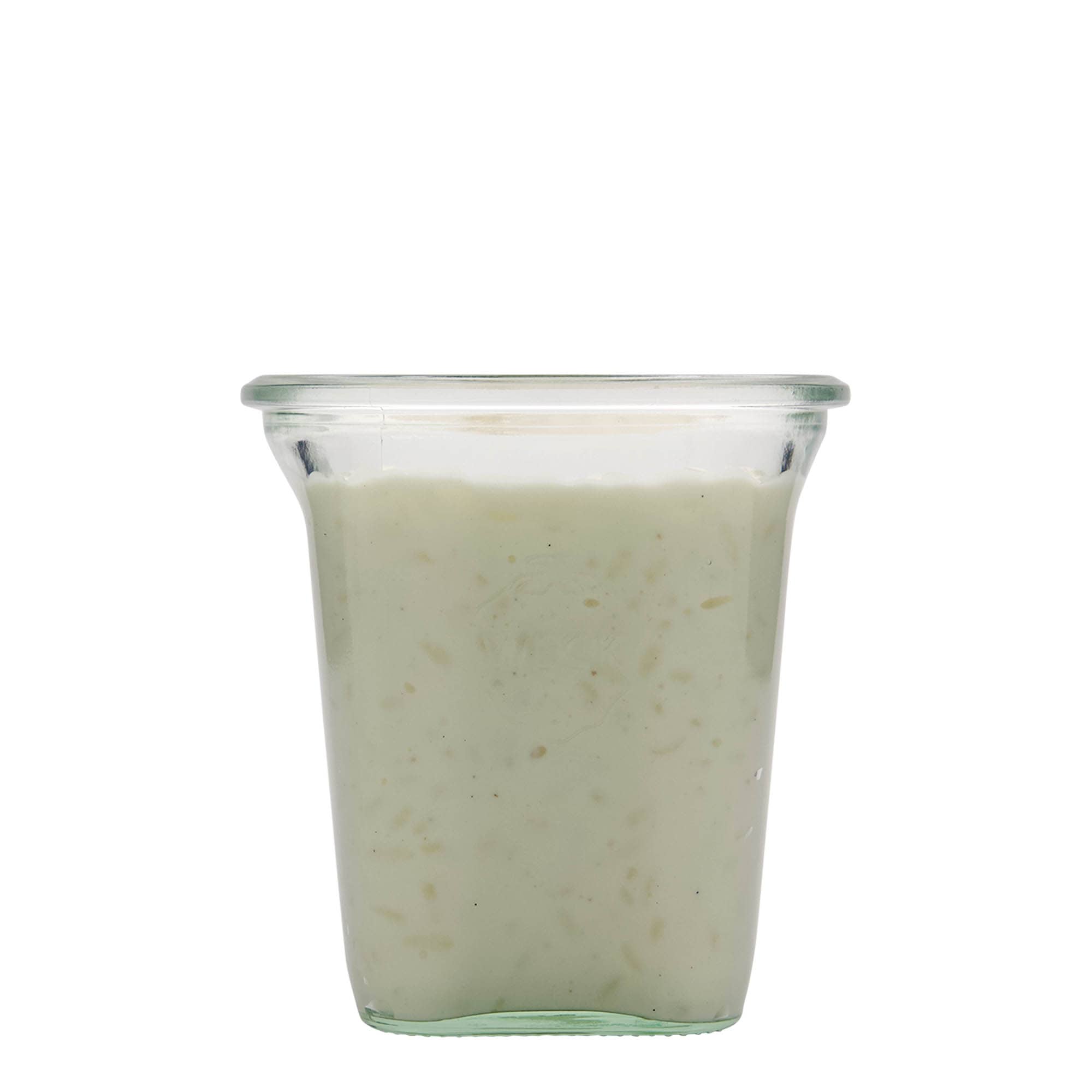 545 ml WECK-Quadroglas, firkantet, munding: rundkantet