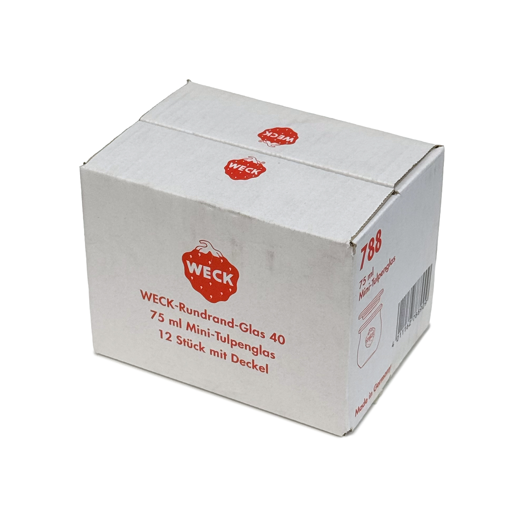 12x 75 ml WECK-tulipanglas med glaslåg RR 40