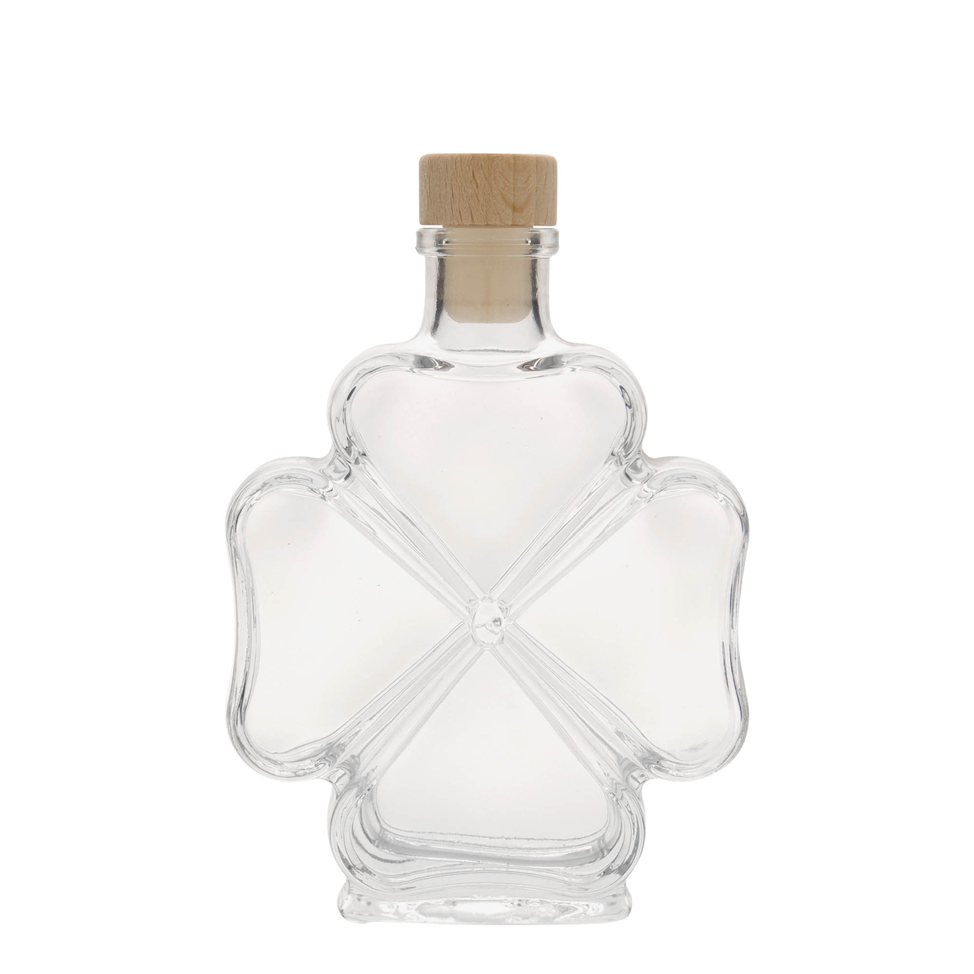 200 ml glasflaske 'Kleeblatt', åbning: kork 200 ml glasflaske 'Kleeblatt', åbning: kork