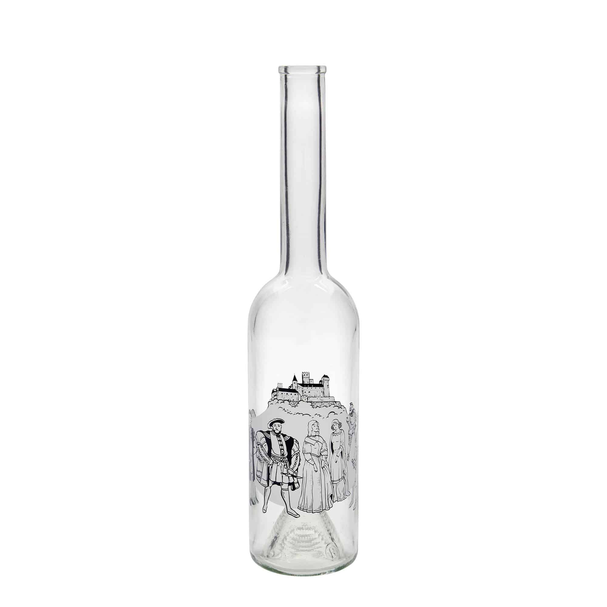 500 ml glasflaske 'Opera', motiv: middelalder, munding: kork 500 ml glasflaske 'Opera', motiv: middelalder, munding: kork
