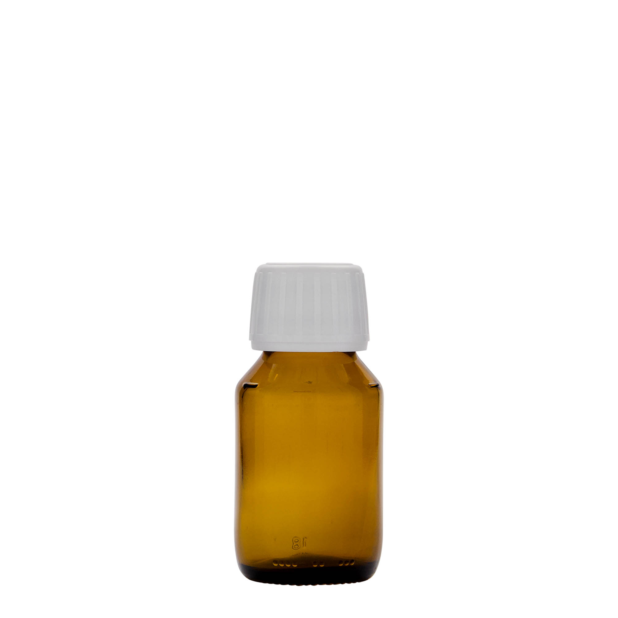 50 ml medicinflaske, brun, glas, åbning: PP 28 50 ml medicinflaske, brun, glas, åbning: PP 28