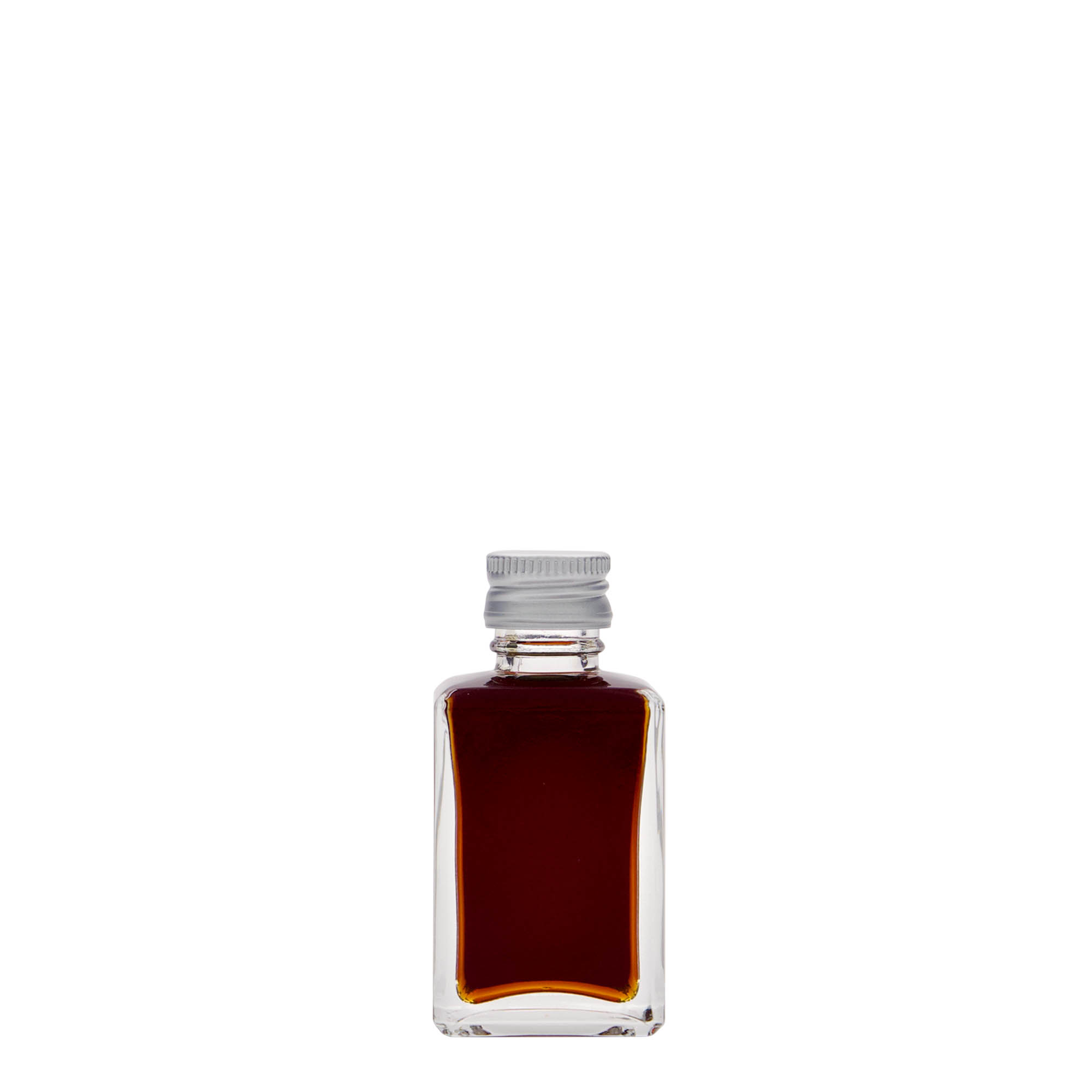 30 ml glasflaske »Tamme«, firkantet, åbning: PP 18