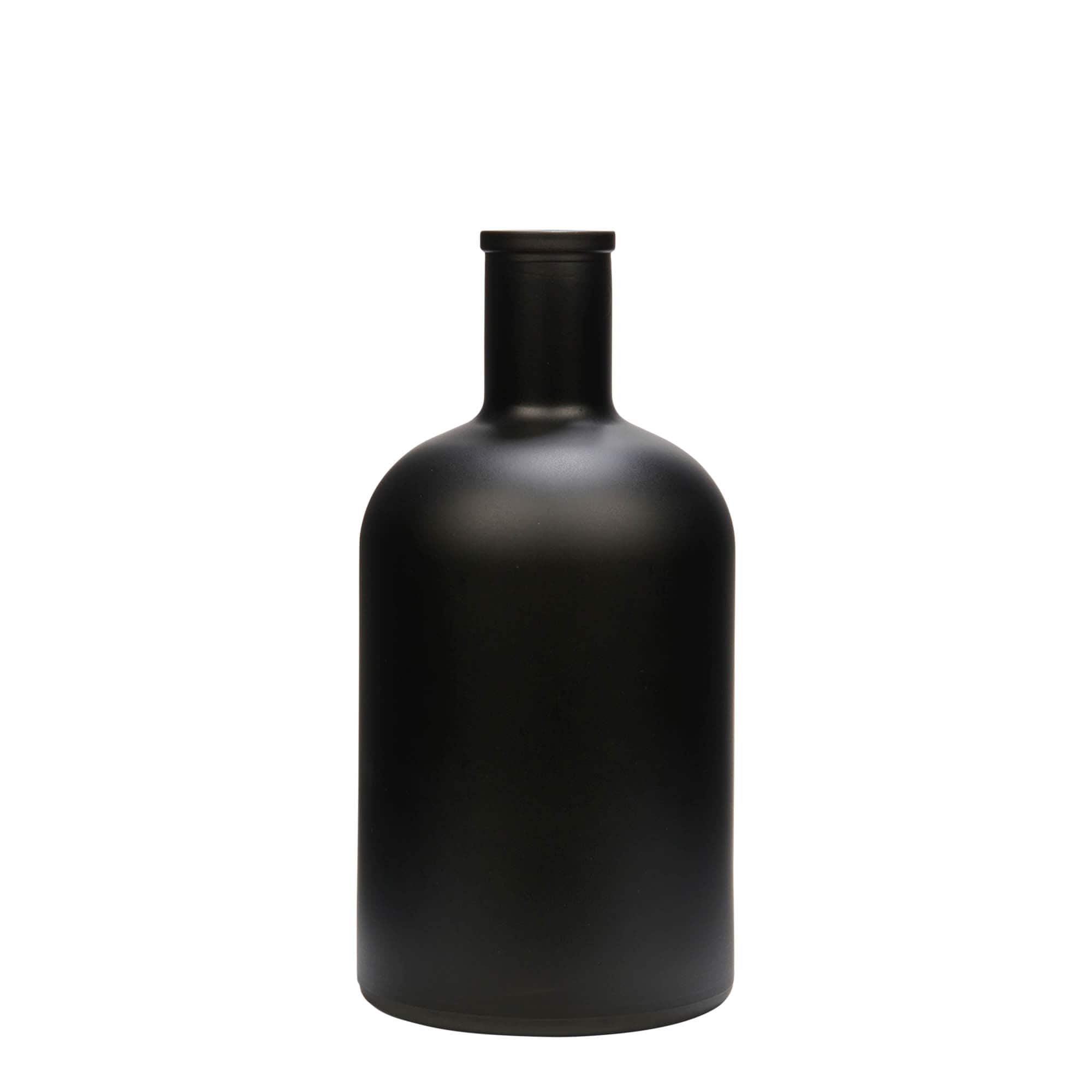 700 ml glasflaske »Gerardino«, sort, munding: kork