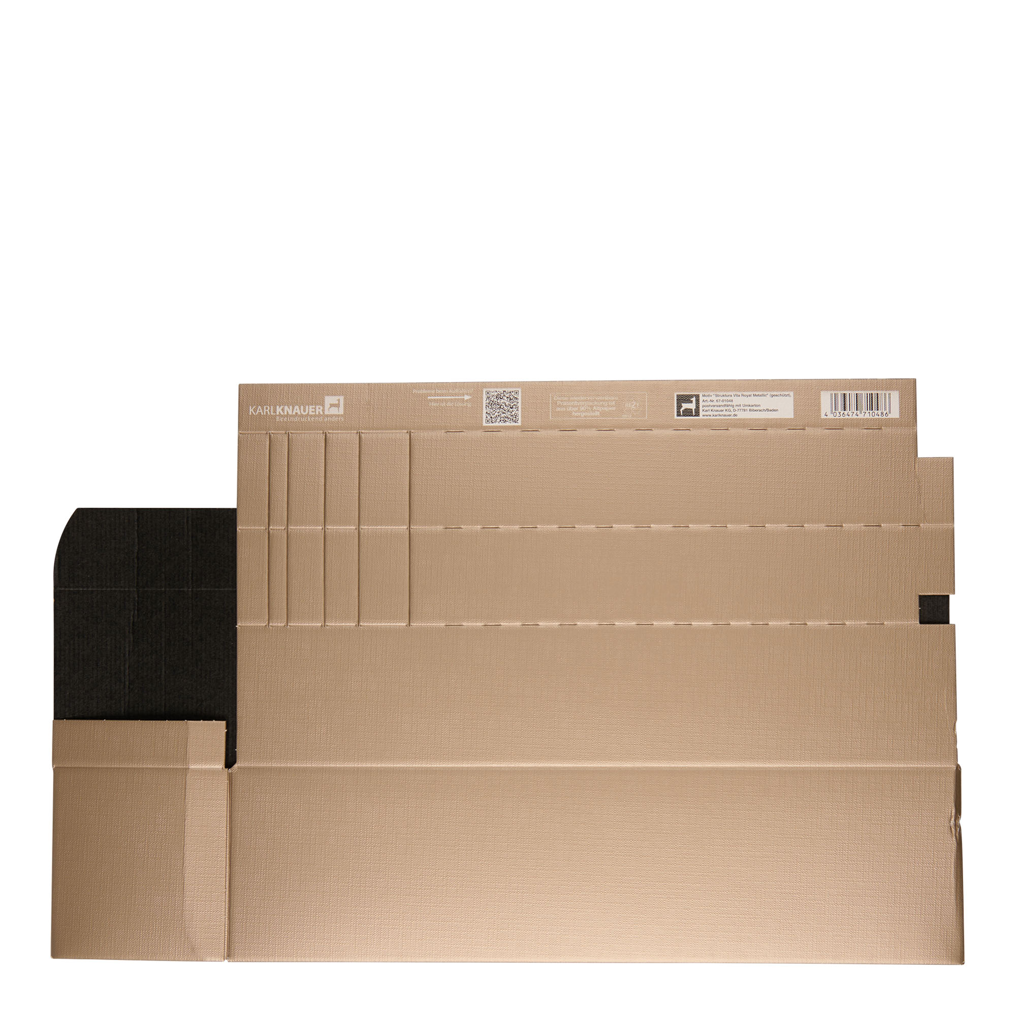 Gaveæske 'Metallic', rektangulær, pap, champagne