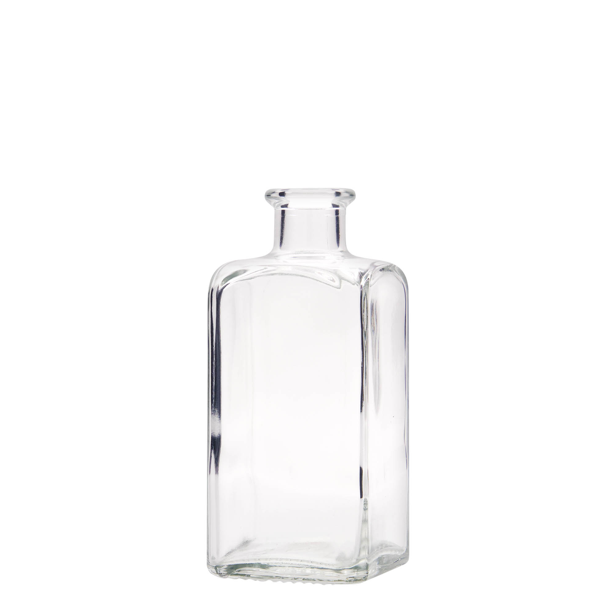250 ml glasflaske Apotheker Carré, firkantet, åbning: kork