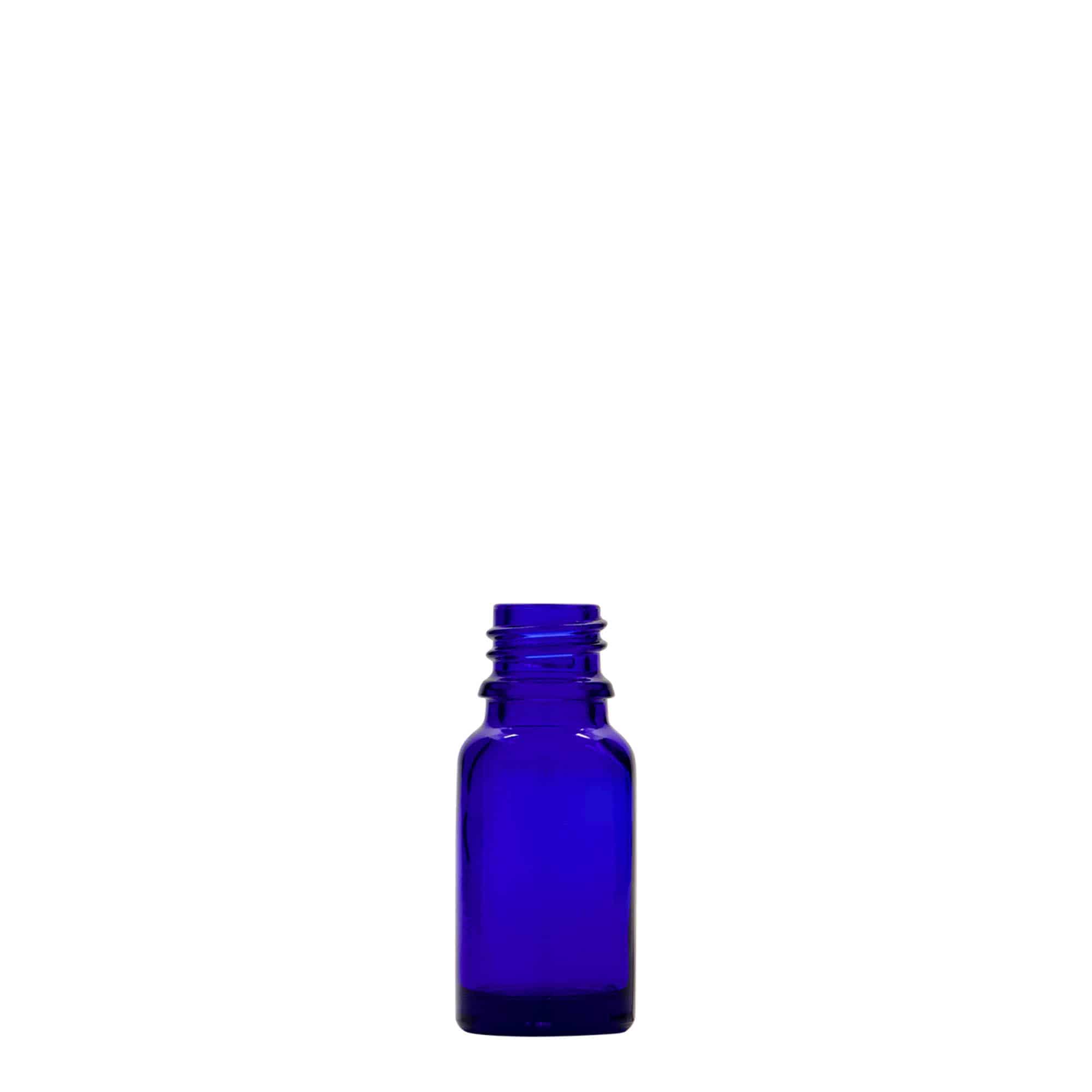 10 ml medicinflaske, glas, kongeblå, åbning: DIN 18