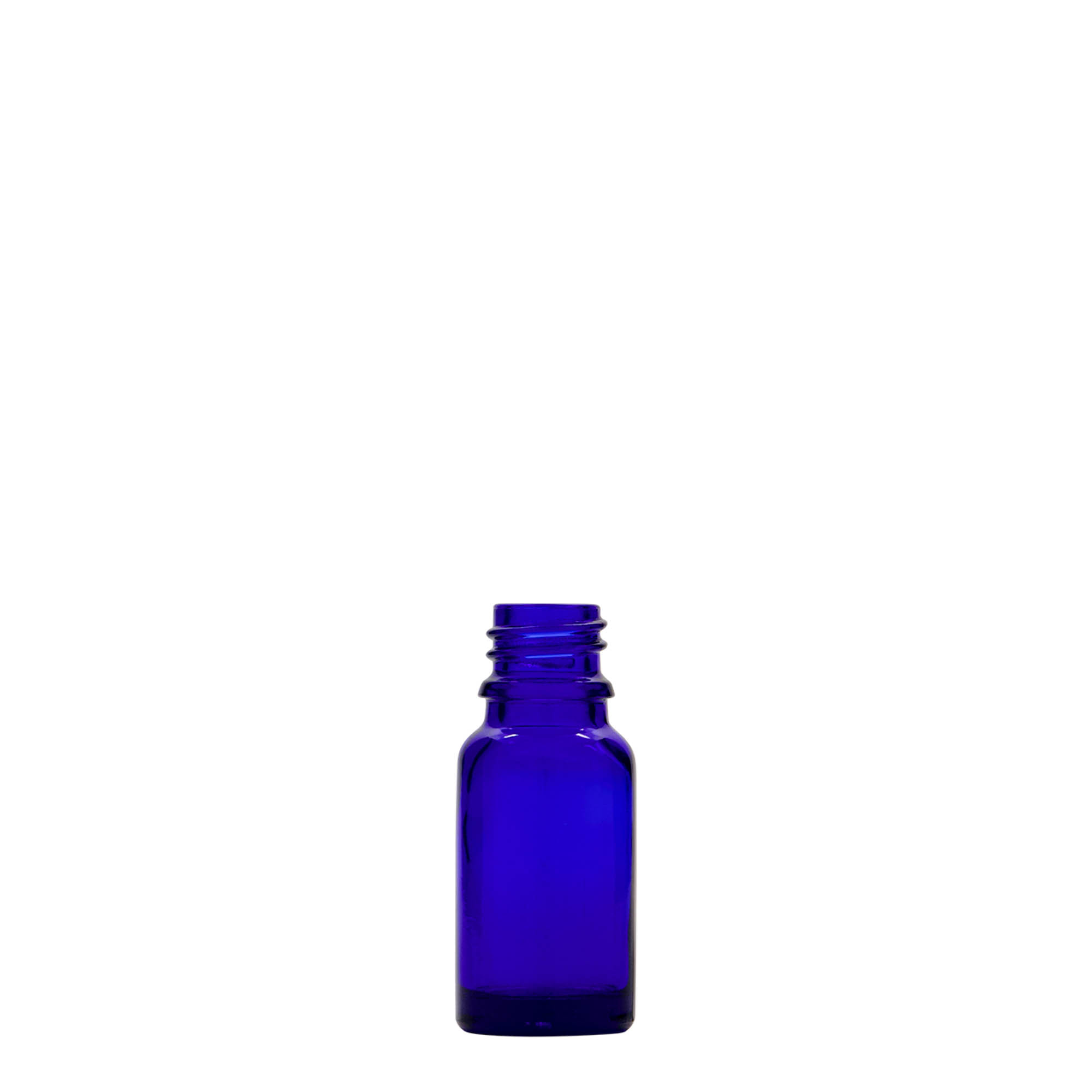 10 ml medicinflaske, glas, kongeblå, åbning: DIN 18