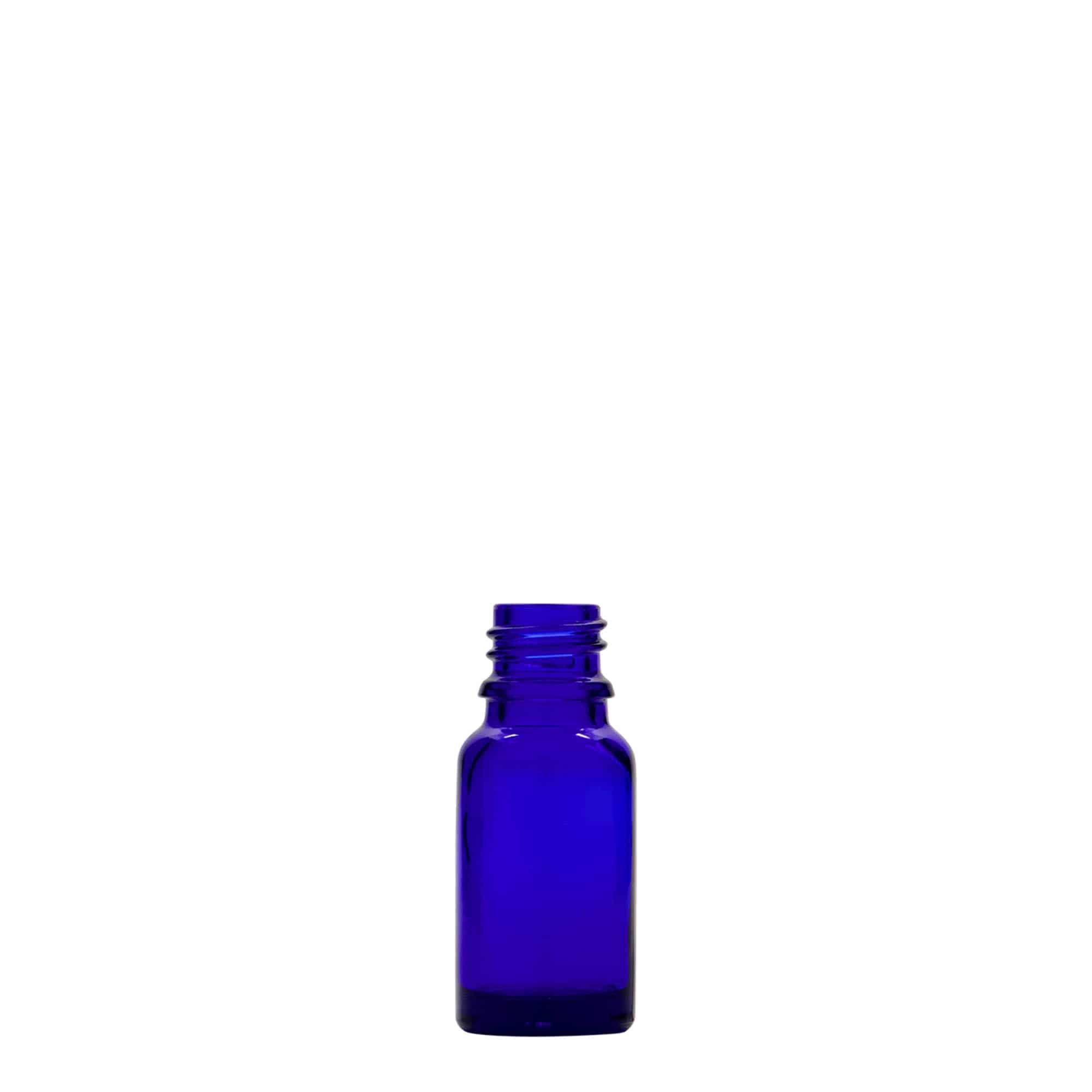 10 ml medicinflaske, glas, kongeblå, åbning: DIN 18