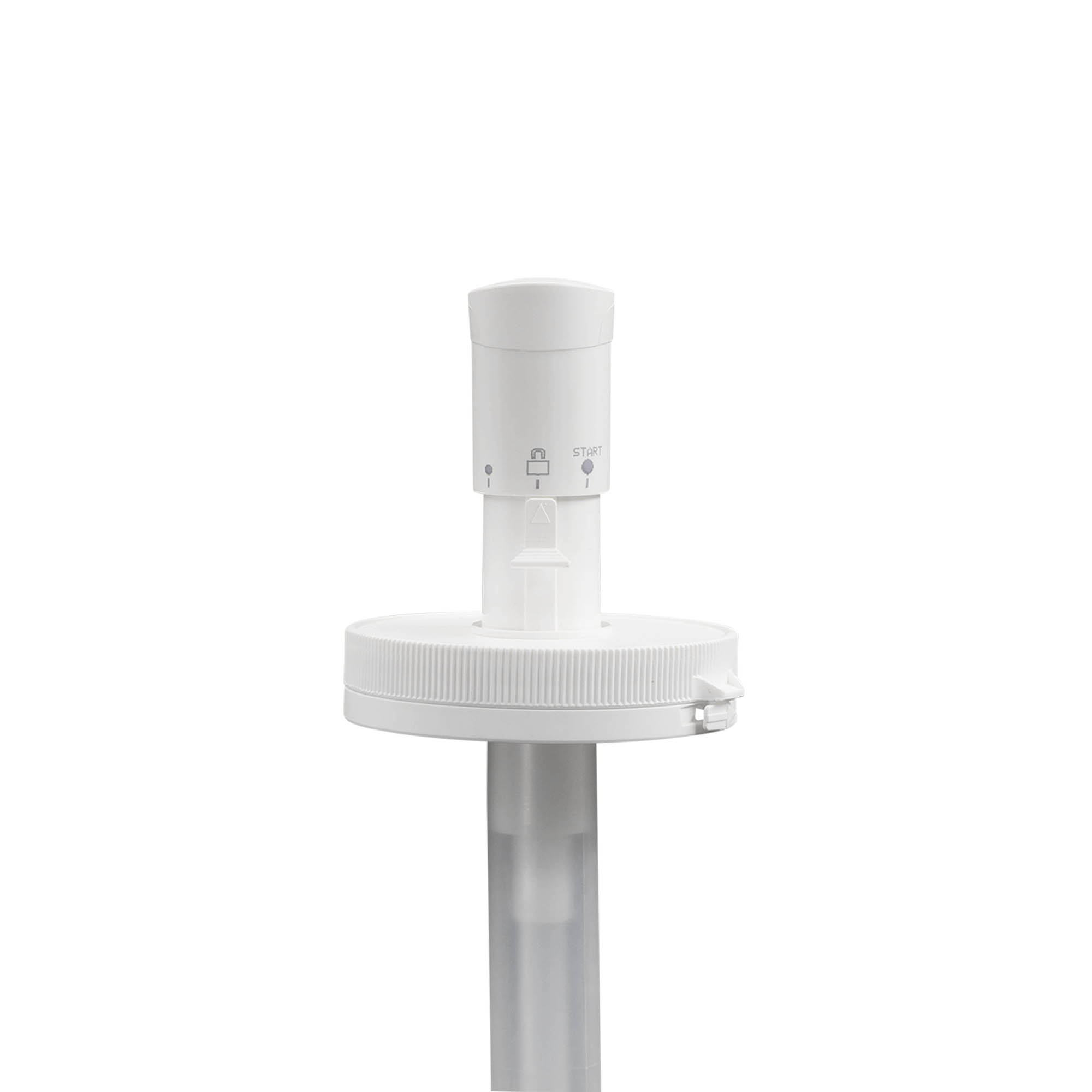 Dispenserpumpe til 655 ml 'Securibox', PE-plast, hvid, til åbning: skruelåg Dispenserpumpe til 655 ml 'Securibox', PE-plast, hvid, til åbning: skruelåg