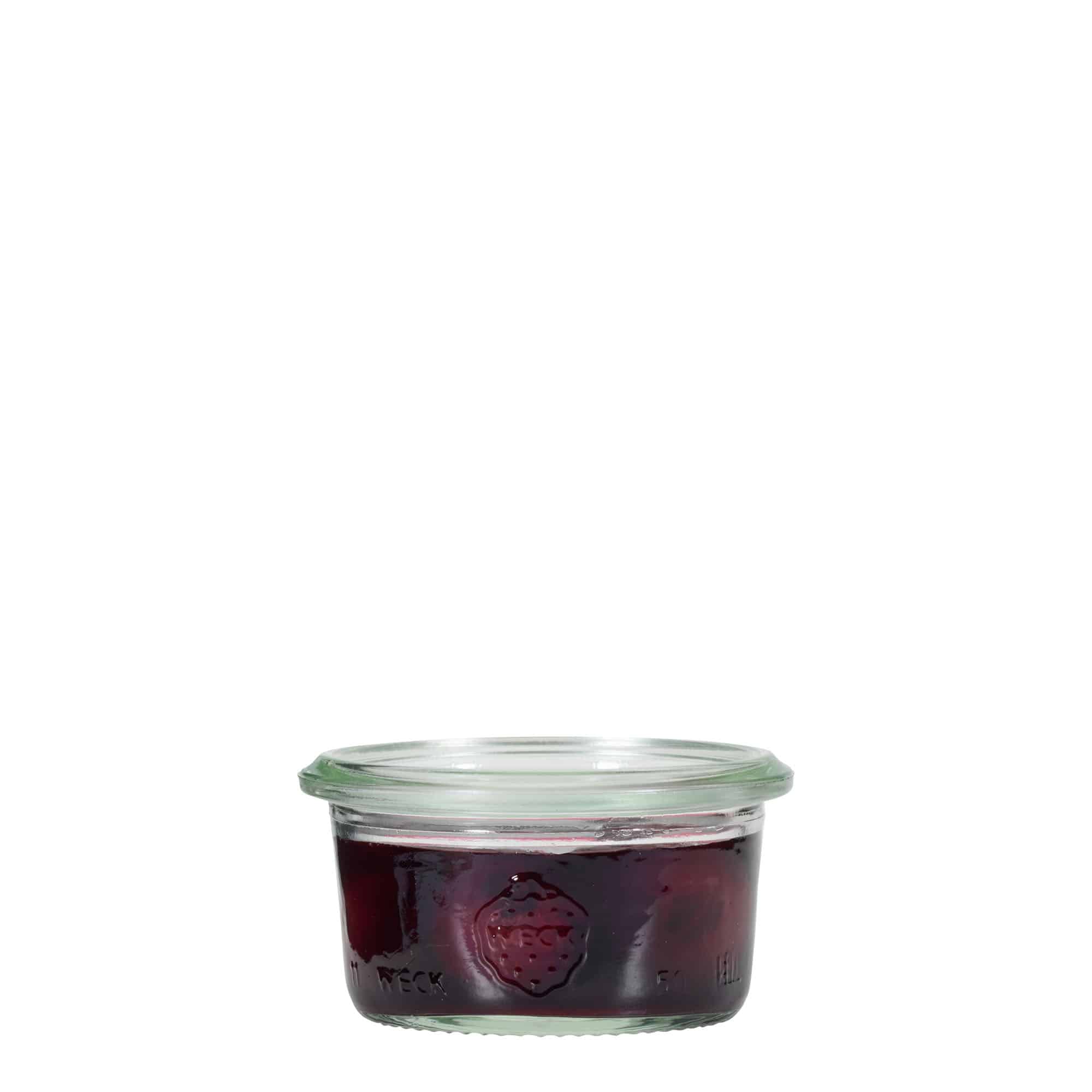 50 ml cylindrisk WECK-sylteglas, åbning: Rund kant