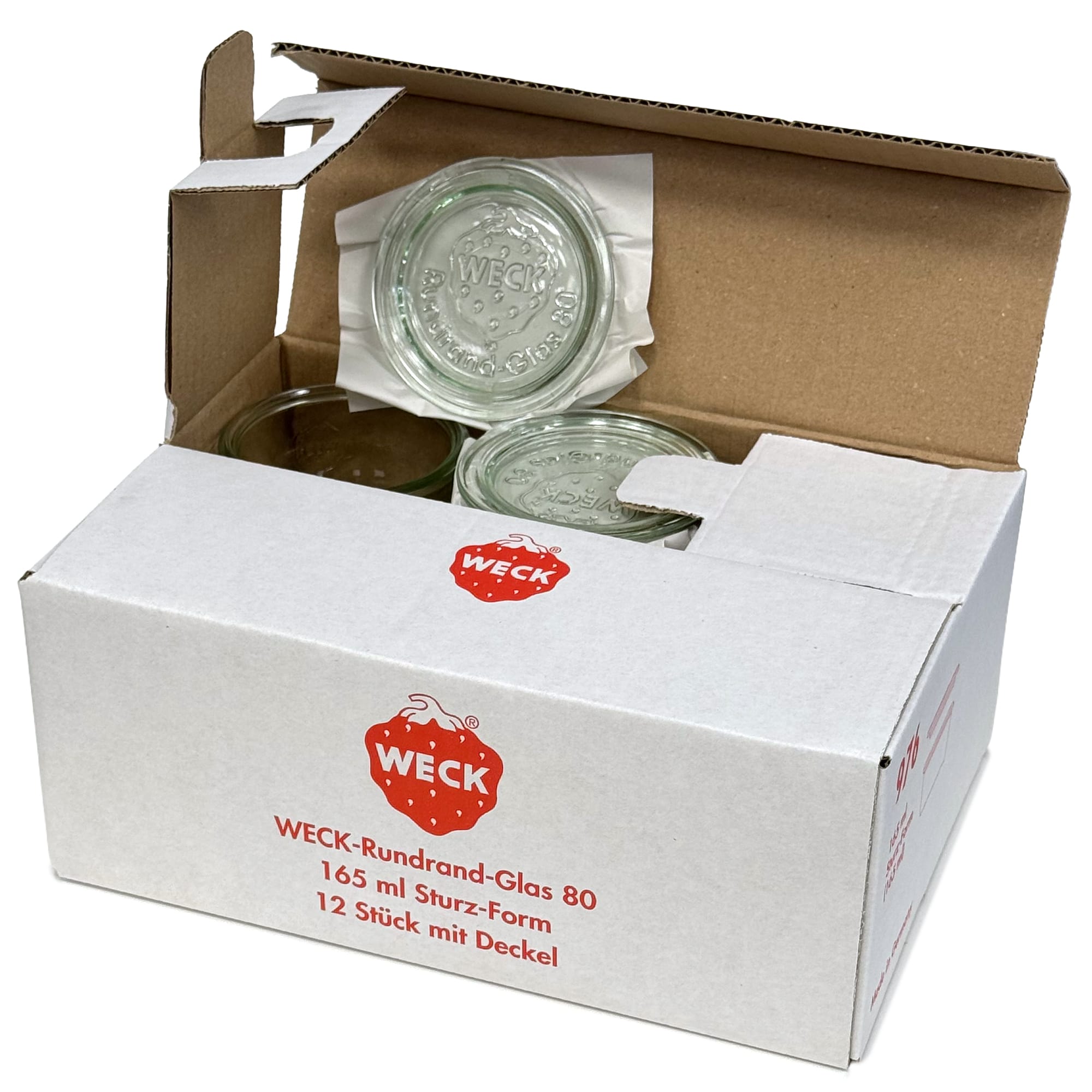 12x 165 ml WECK-sturzgas med glaslåg RR 80