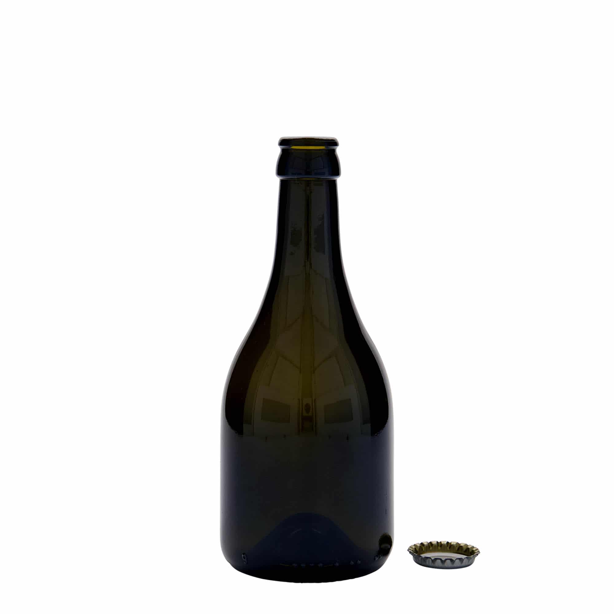 330 ml ølflaske 'Horta', glas, antikgrøn, åbning: Kronekapsel