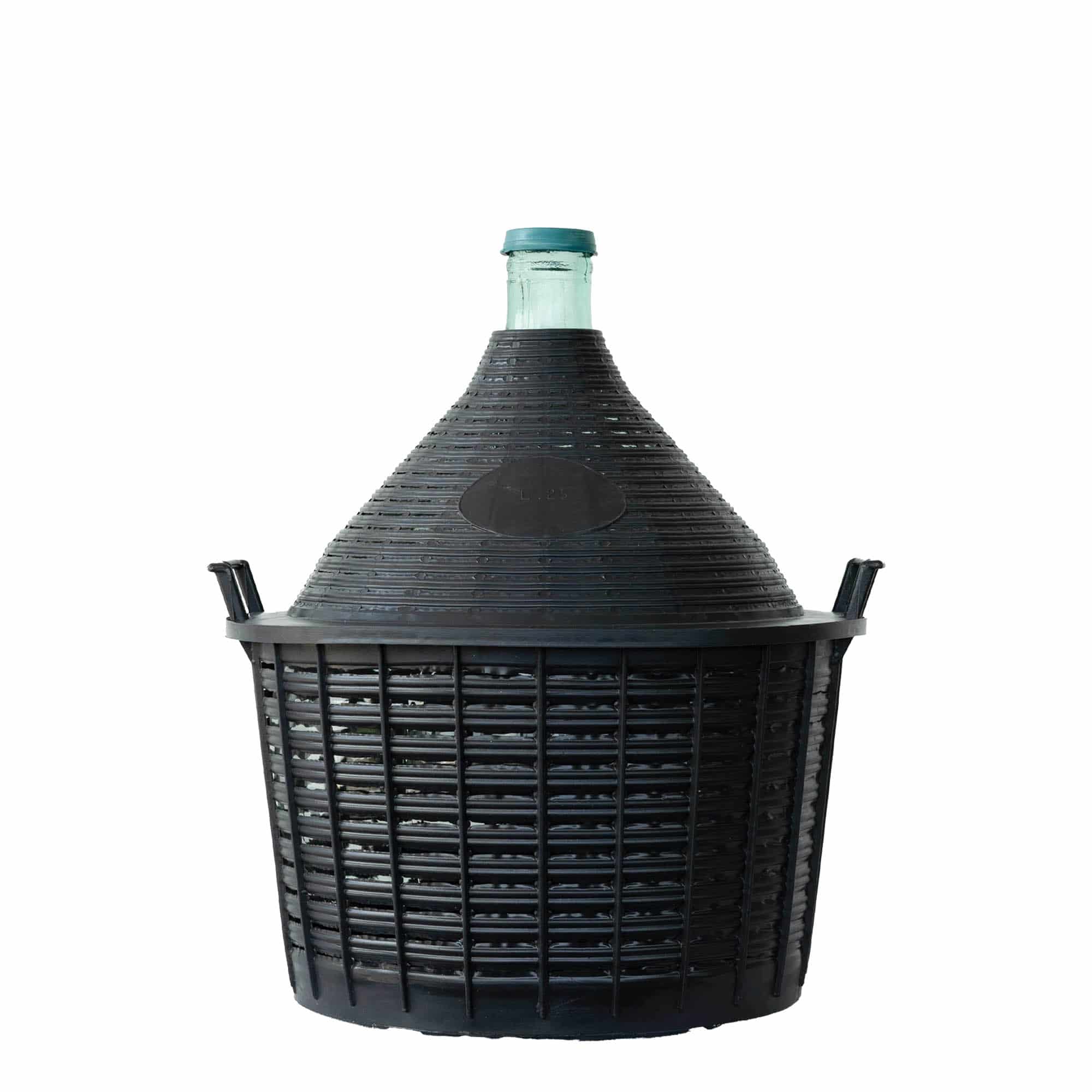 25 l ballonflaske, smalhalset, glas, åbning: Hætte