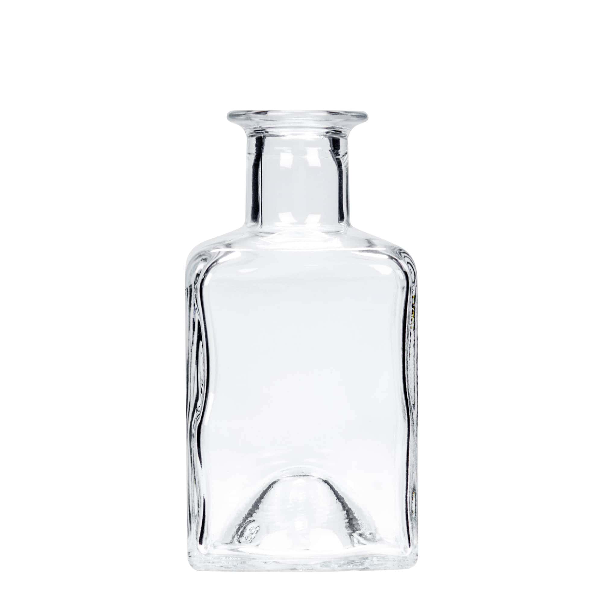 200 ml glasflaske 'Kubica', firkantet, åbning: kork