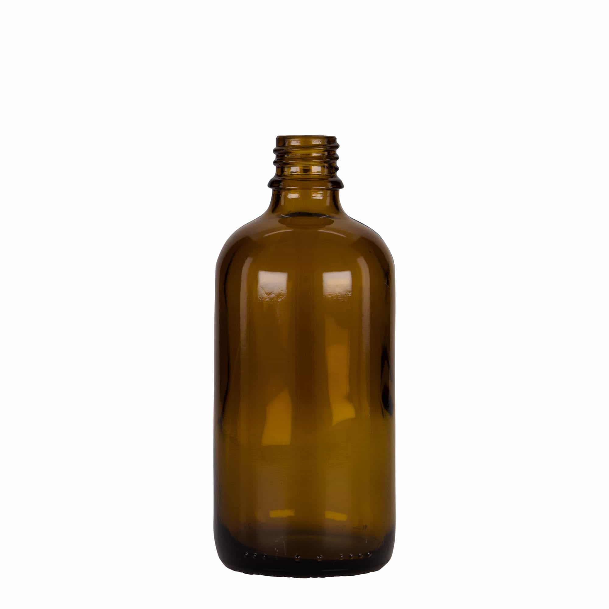 100 ml pipetteflaske medicin, glas, brun-sort, åbning: DIN 18