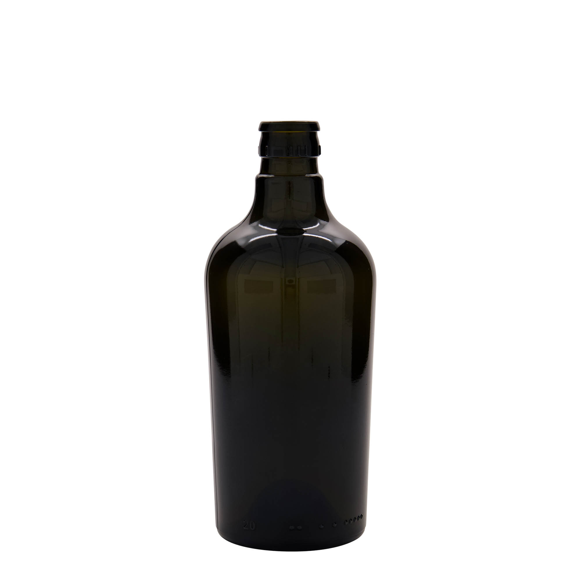 500 ml eddike-/olieflaske »Oleum«, glas, antikgrøn, munding: DOP
