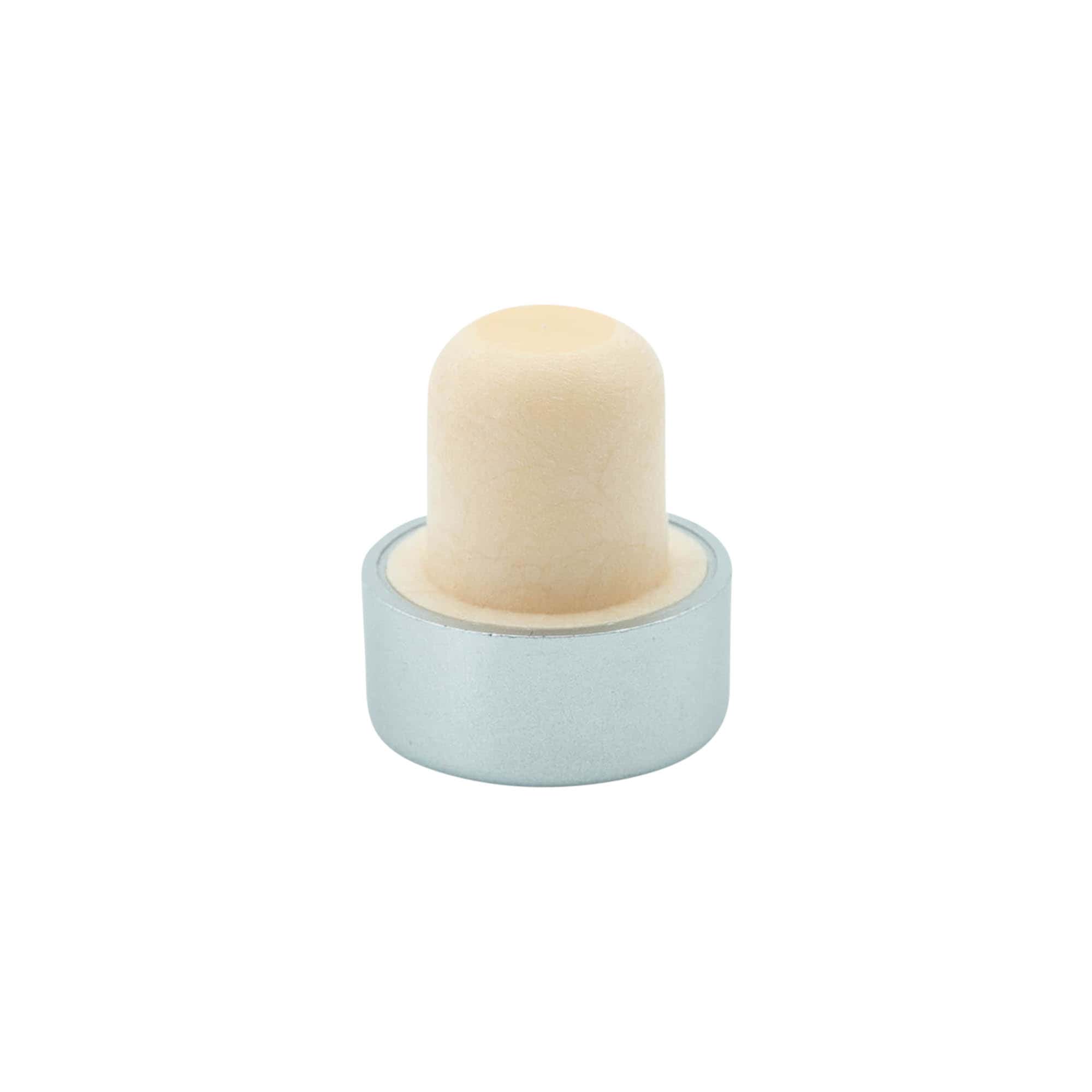 Grebprop 19 mm, plastik, sølv, til åbning: prop