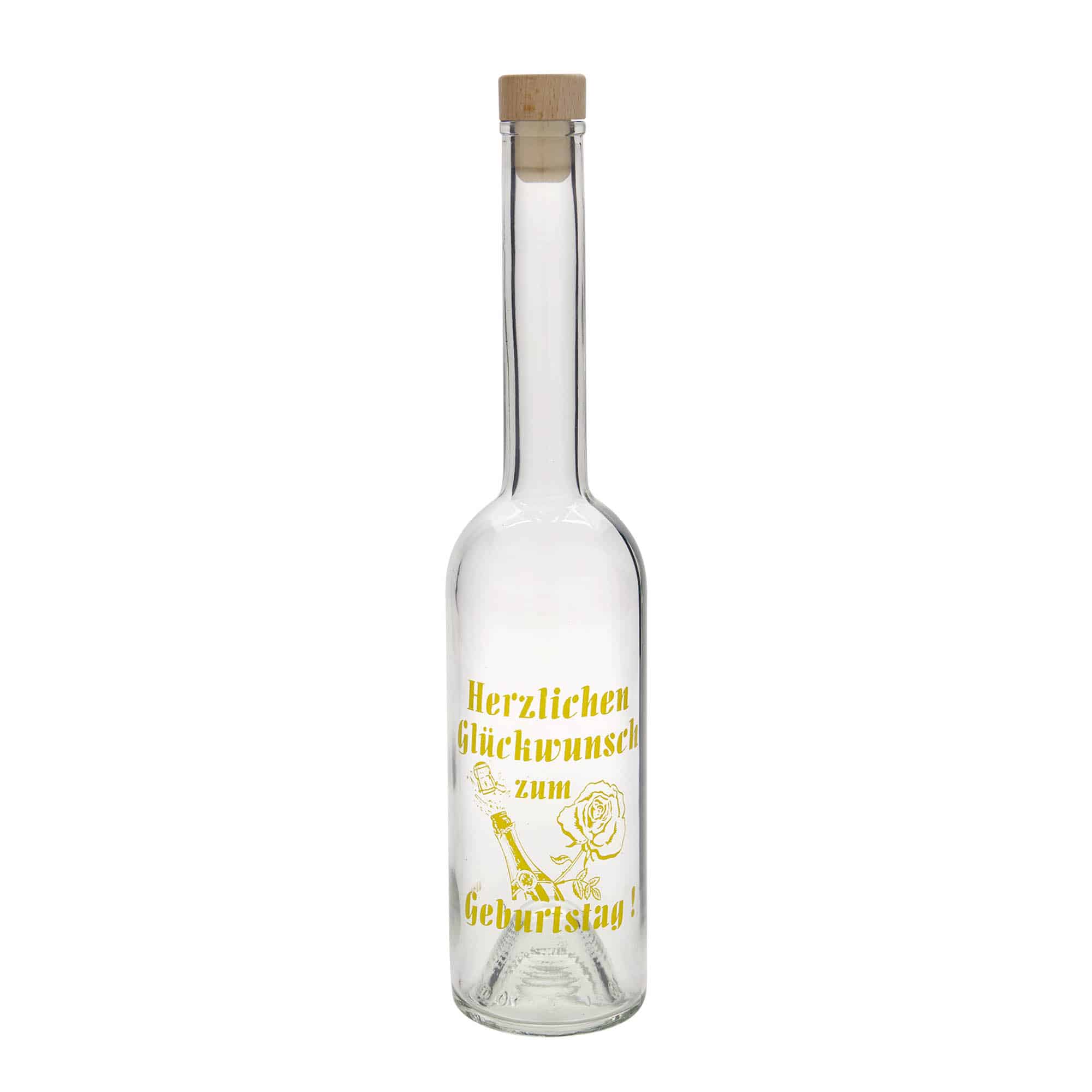 500 ml glasflaske 'Opera', motiv: Apple, åbning: Kork
