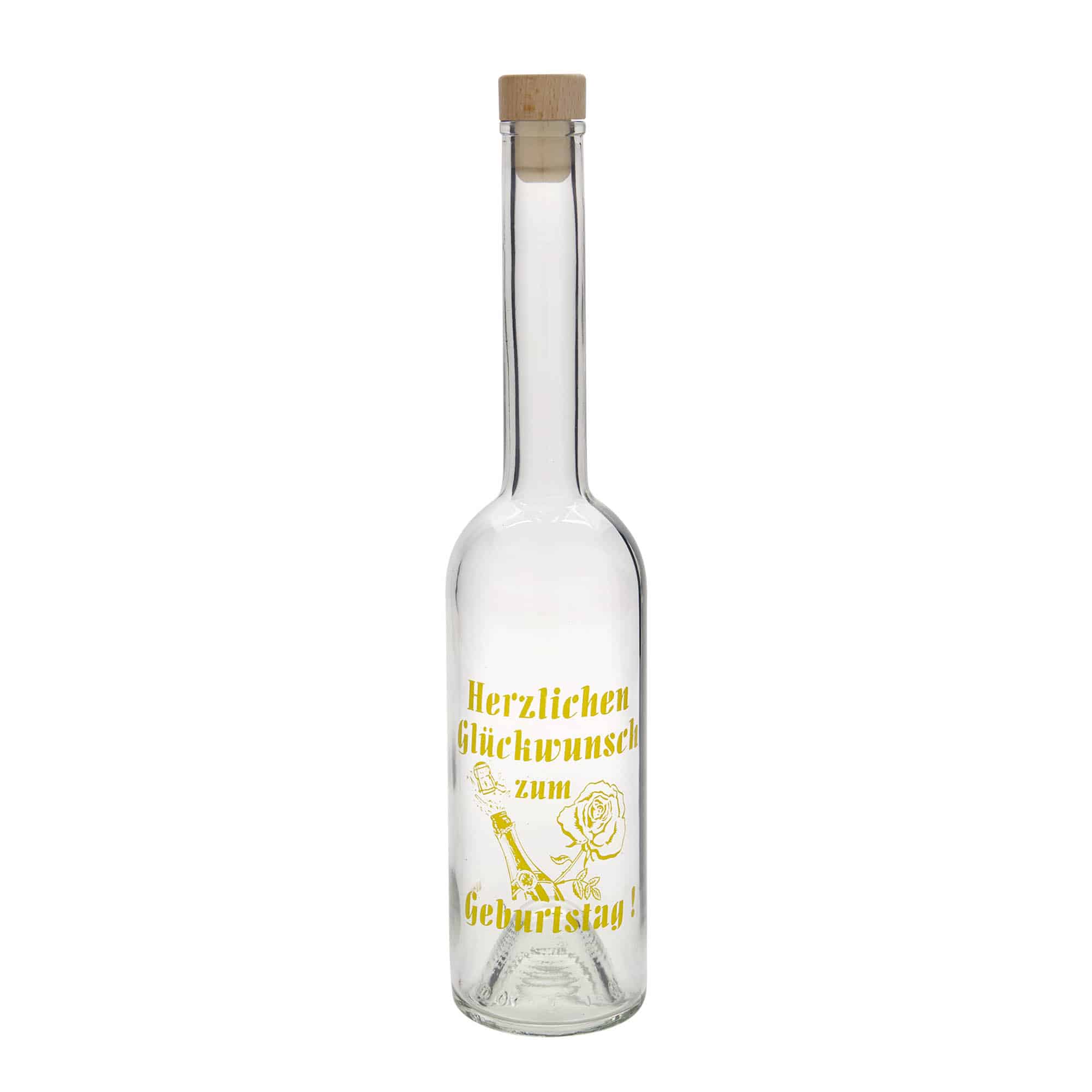 500 ml glasflaske 'Opera', motiv: Æble, åbning: Kork