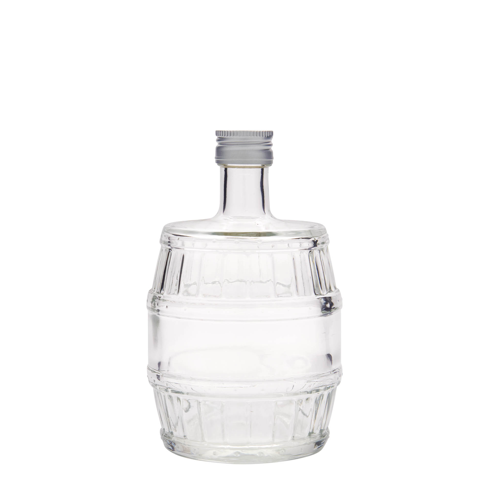 500 ml glasflaske »tønde«, åbning: PP 28