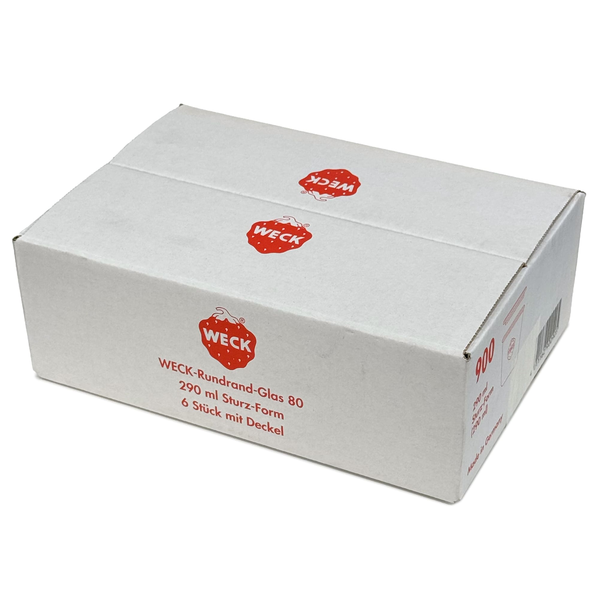 6x 290 ml WECK-sturzgas høj med glaslåg RR 80
