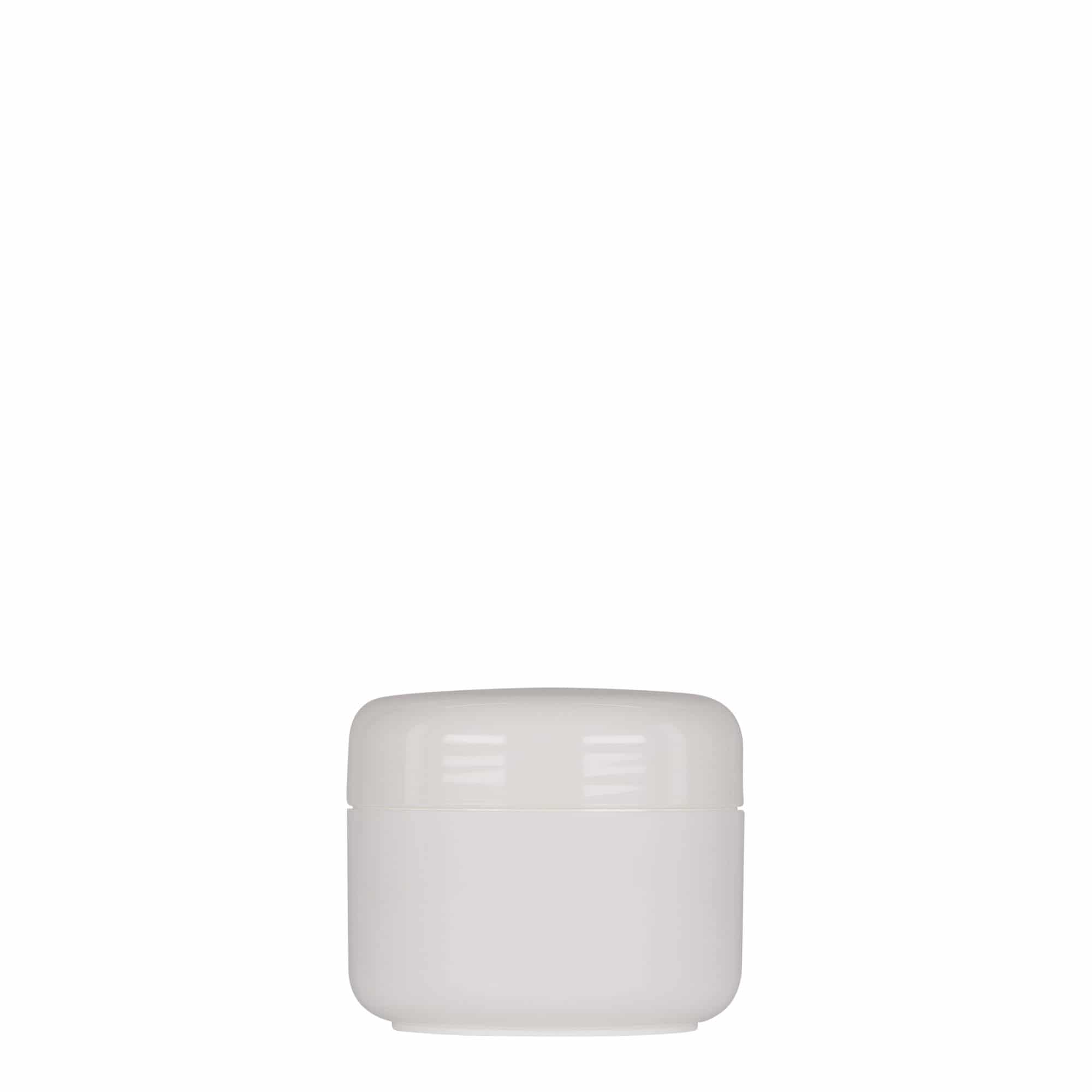 50 ml plastikdåse 'Bianca', PP, hvid, åbning: skruehætte