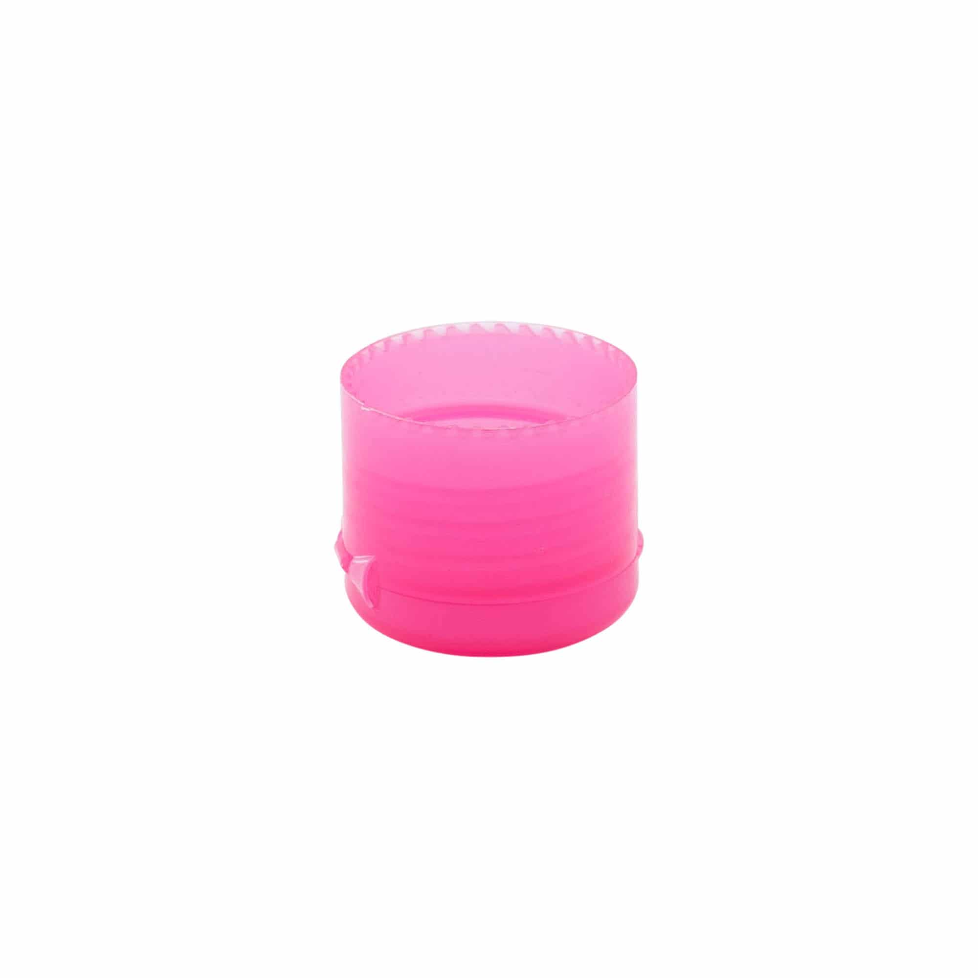 Skruelåg klaphængsel, PP-plast, pink, til åbning: 24/410