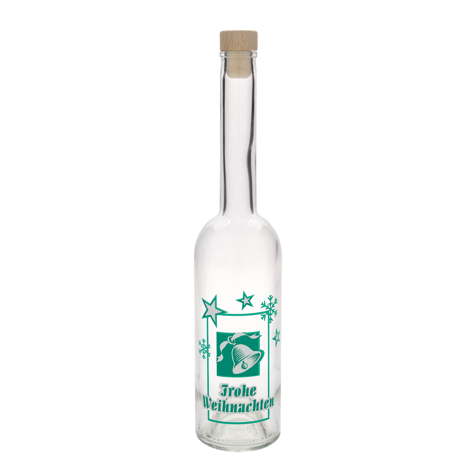 500 ml glasflaske 'Opera', motiv: Glædelig jul, åbning: Kork 500 ml glasflaske 'Opera', motiv: Glædelig jul, åbning: Kork