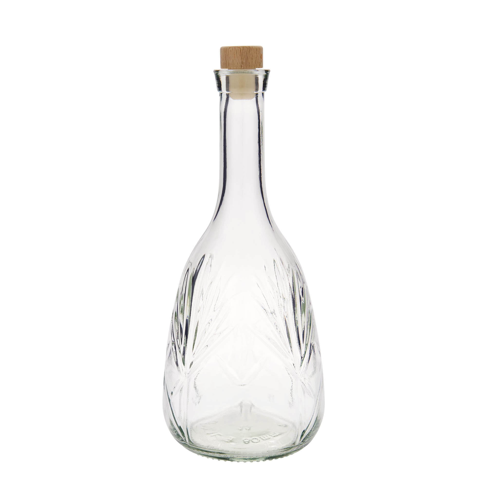 1.000 ml glasflaske 'Reliefa', åbning: kork 1.000 ml glasflaske 'Reliefa', åbning: kork